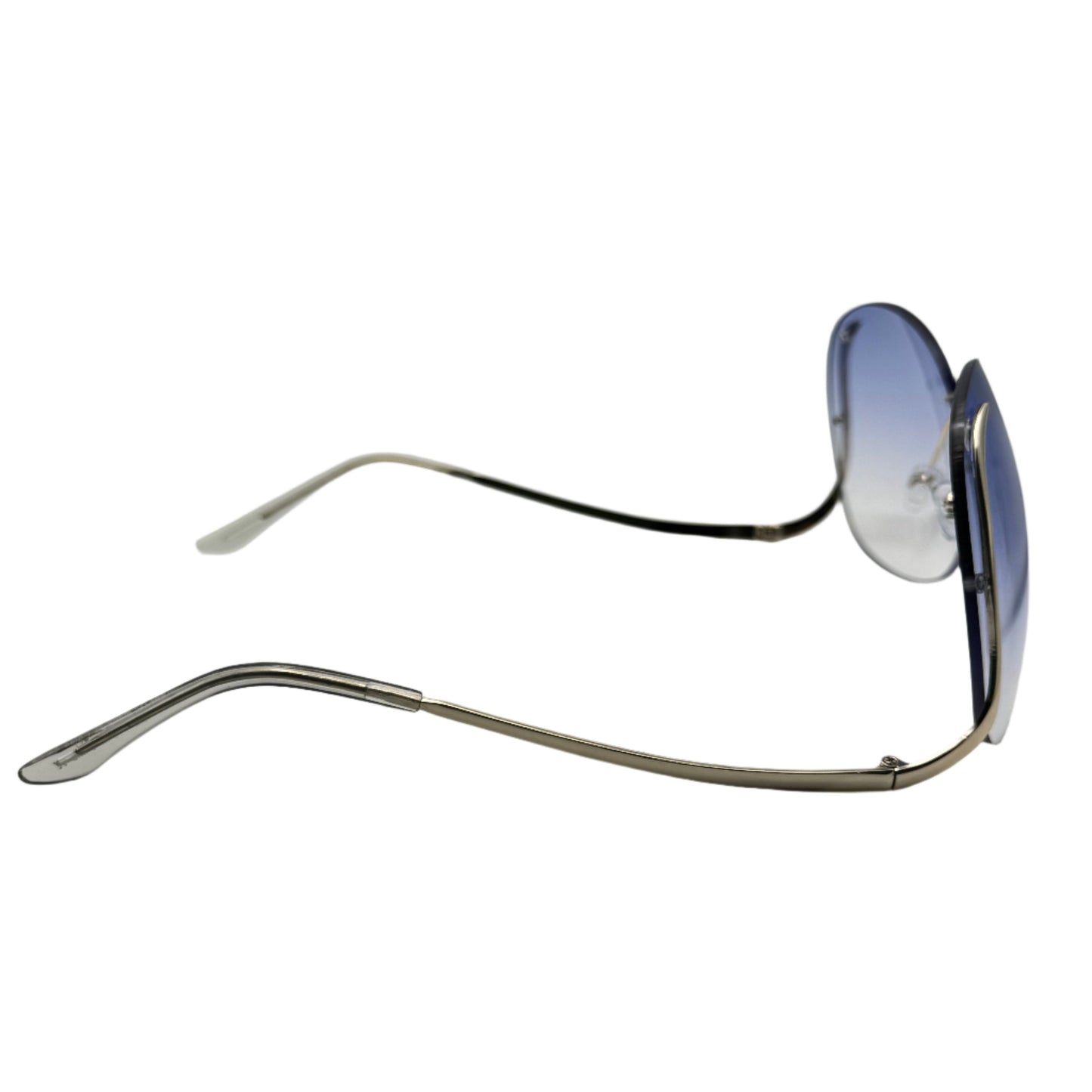 Blue RImless Butterfly Lens Sunglasses
