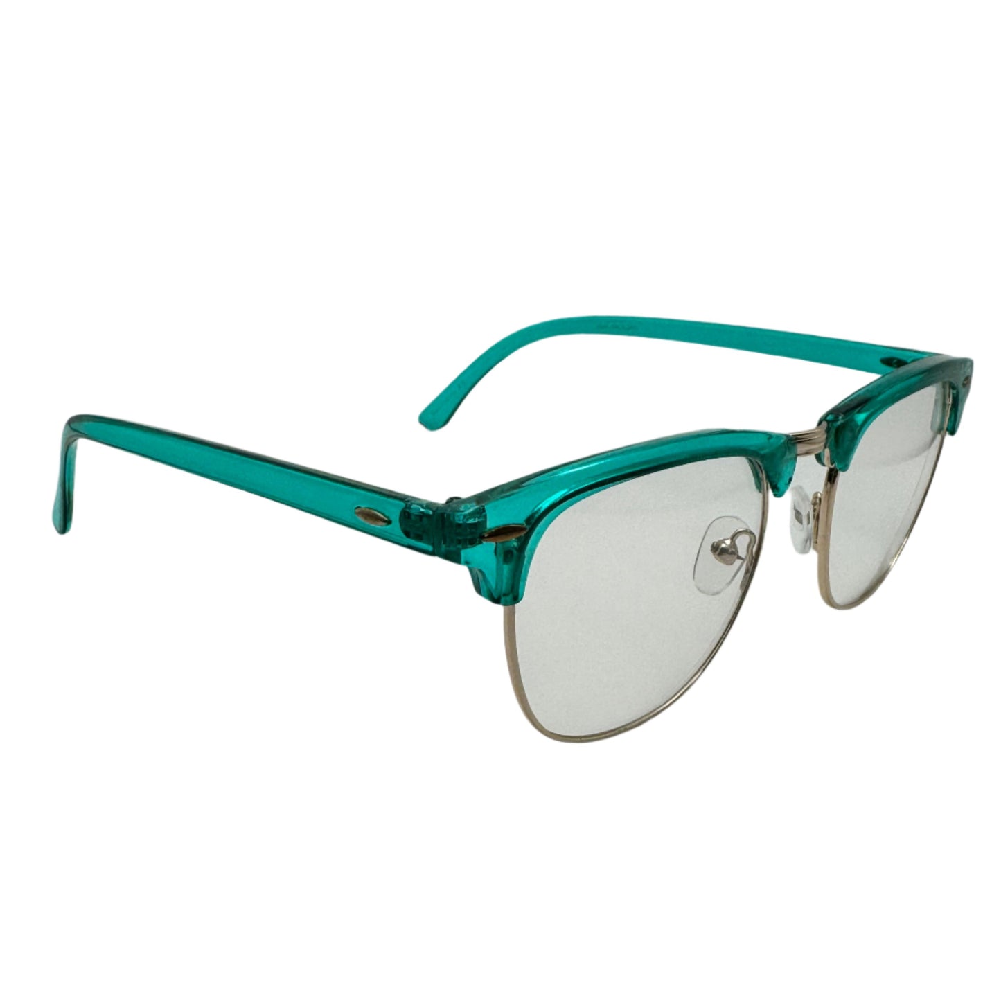 6039 (C) | Browline Clear Lens Non-Prescription Glasses with Color Accents