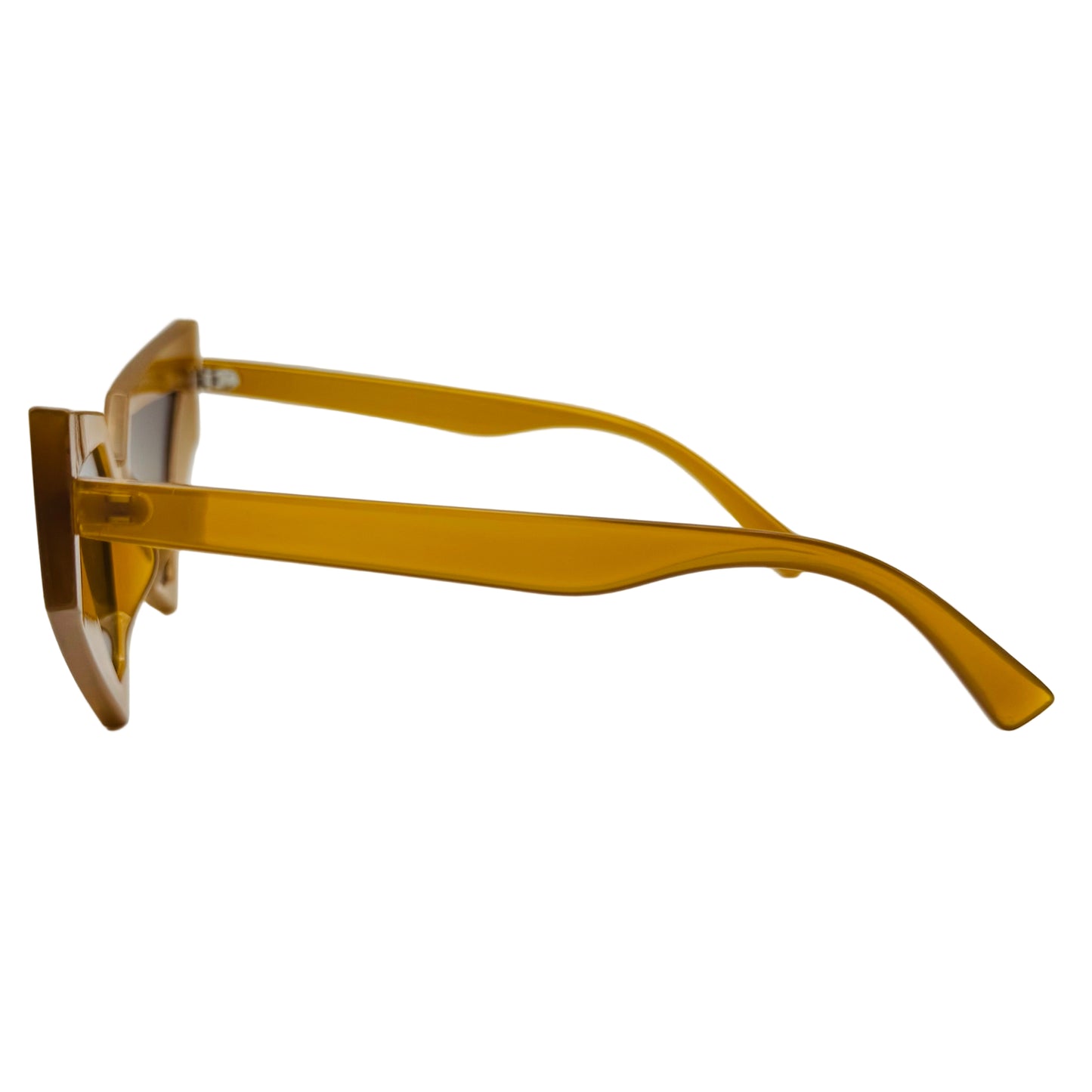 Yellow sunglasses on a white background