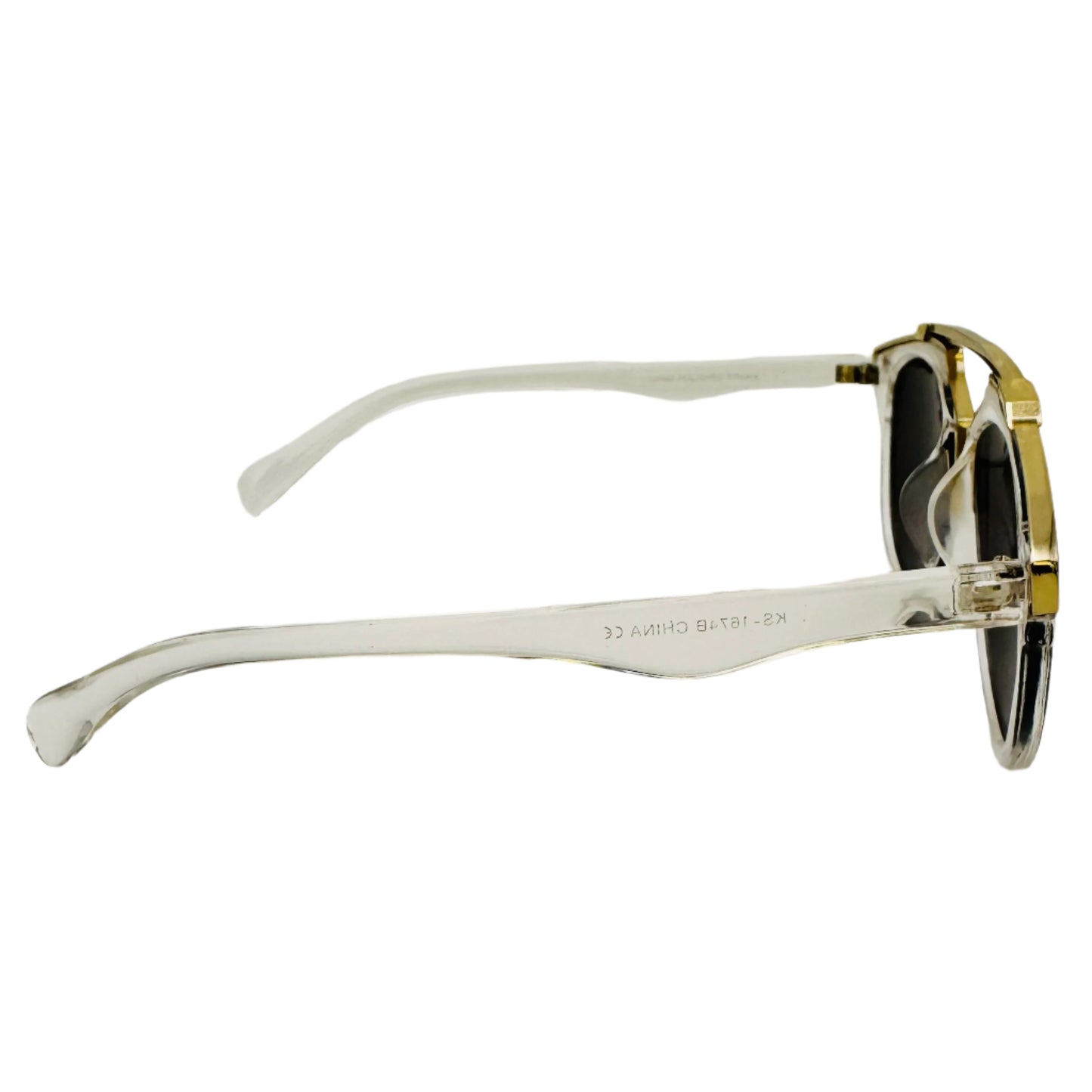 Silver Mirror Round Sunglasses with Brow Bar