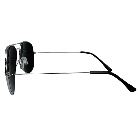 Black aviator sunglasses on a white background