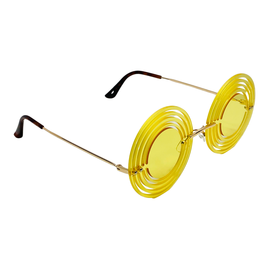 Yellow Round Novelty Sunglasses