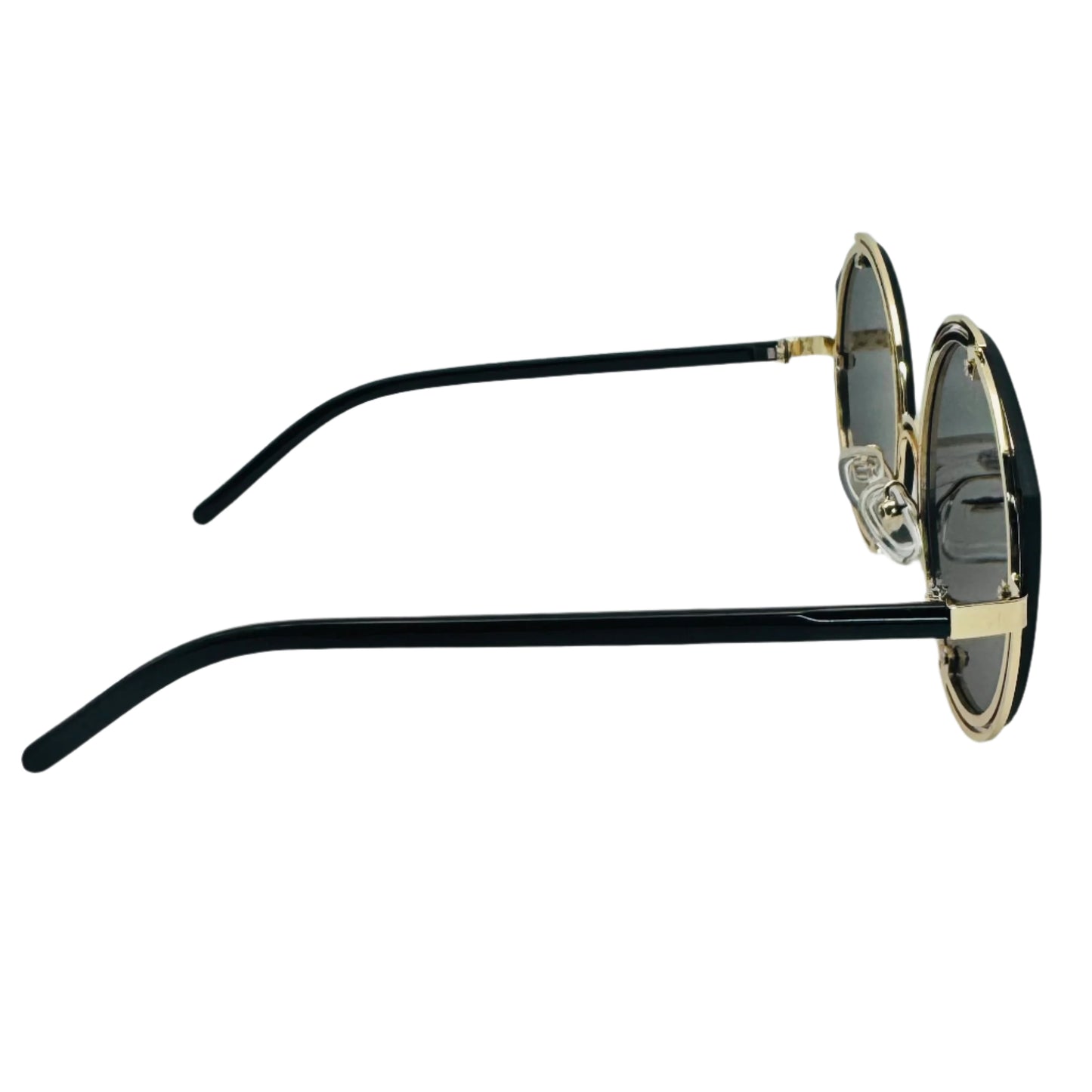 Gold Mirror Rimless Luxe Circle Sunglasses