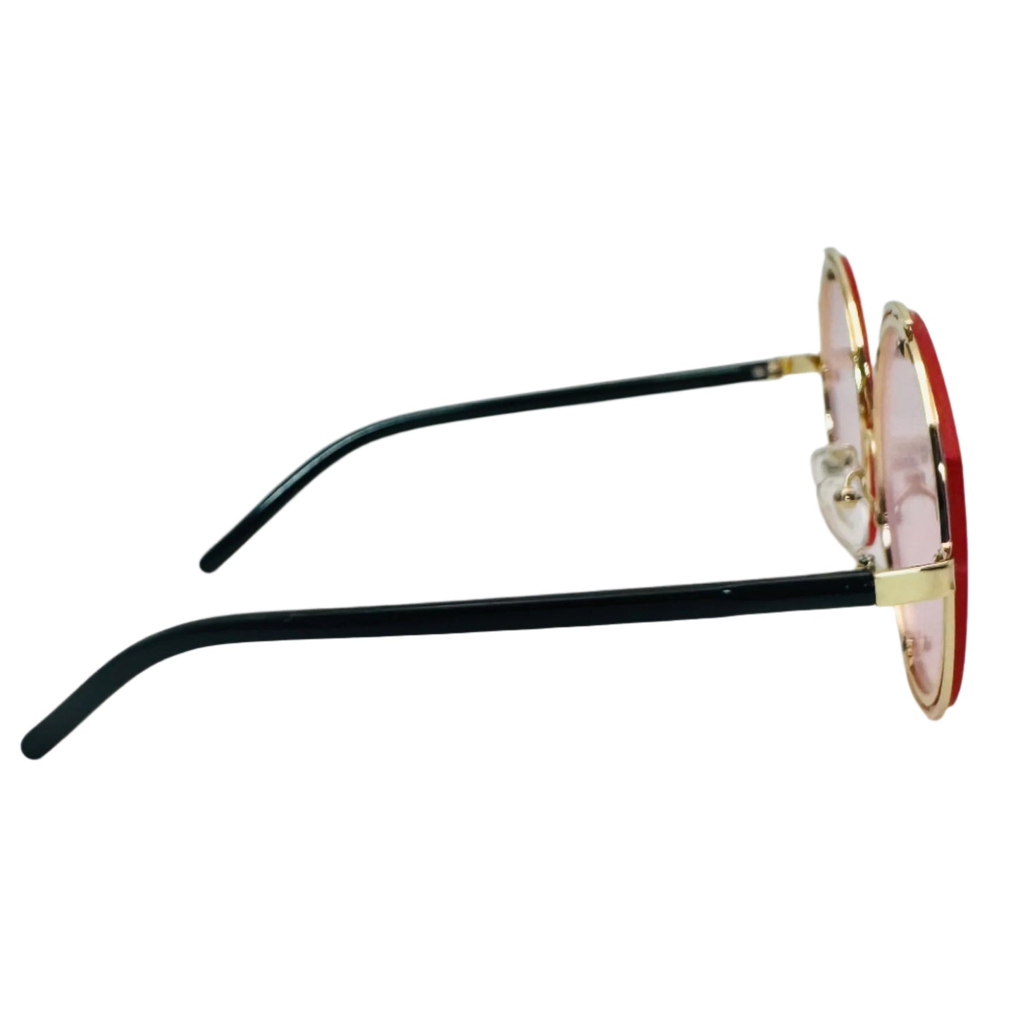 Pink Rimless Luxe Circle Sunglasses