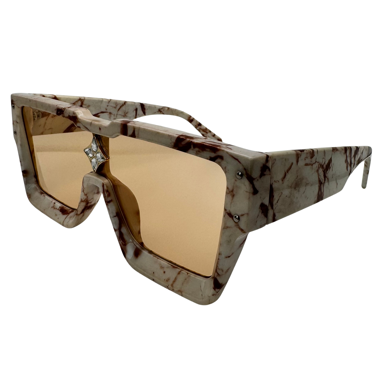 6156 | Square Single Piece Lens Sunglasses with Accents