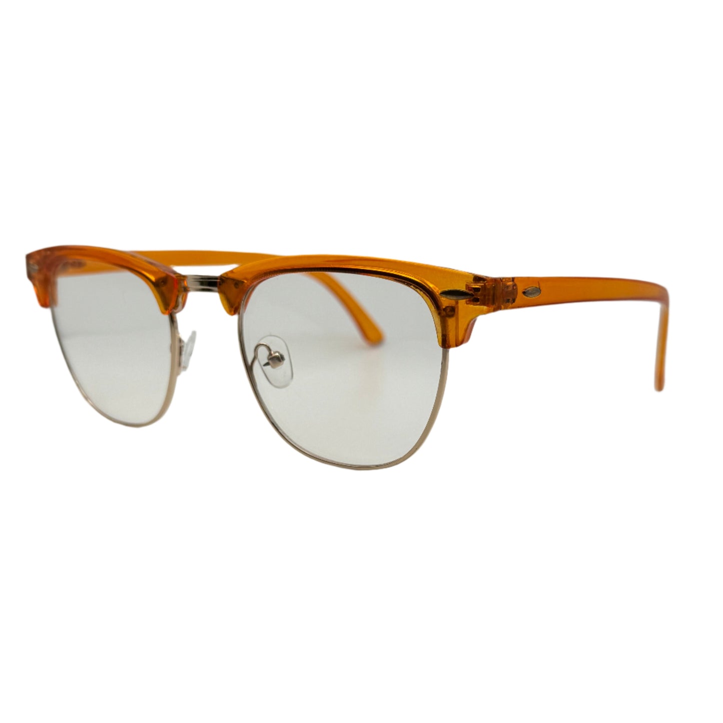 6039 (C) | Browline Clear Lens Non-Prescription Glasses with Color Accents