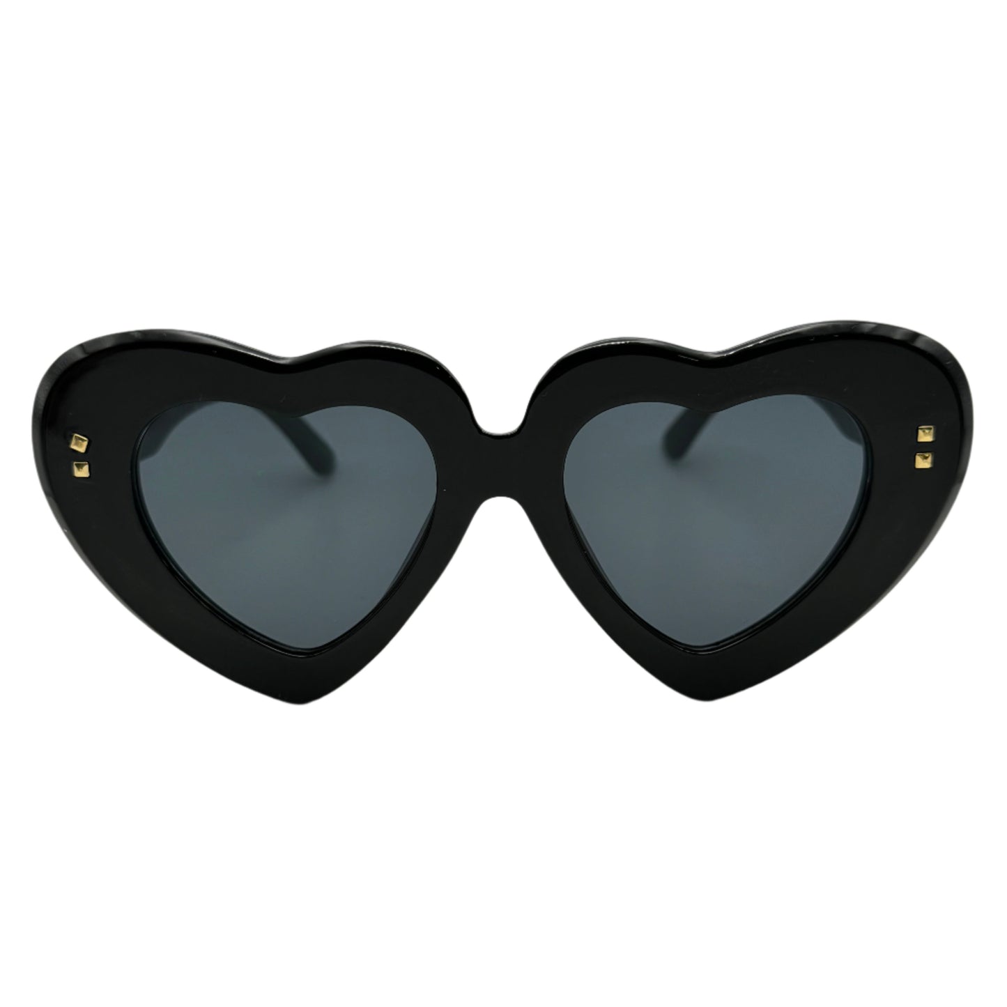 Black Thick Frame Novelty Heart Sunglasses