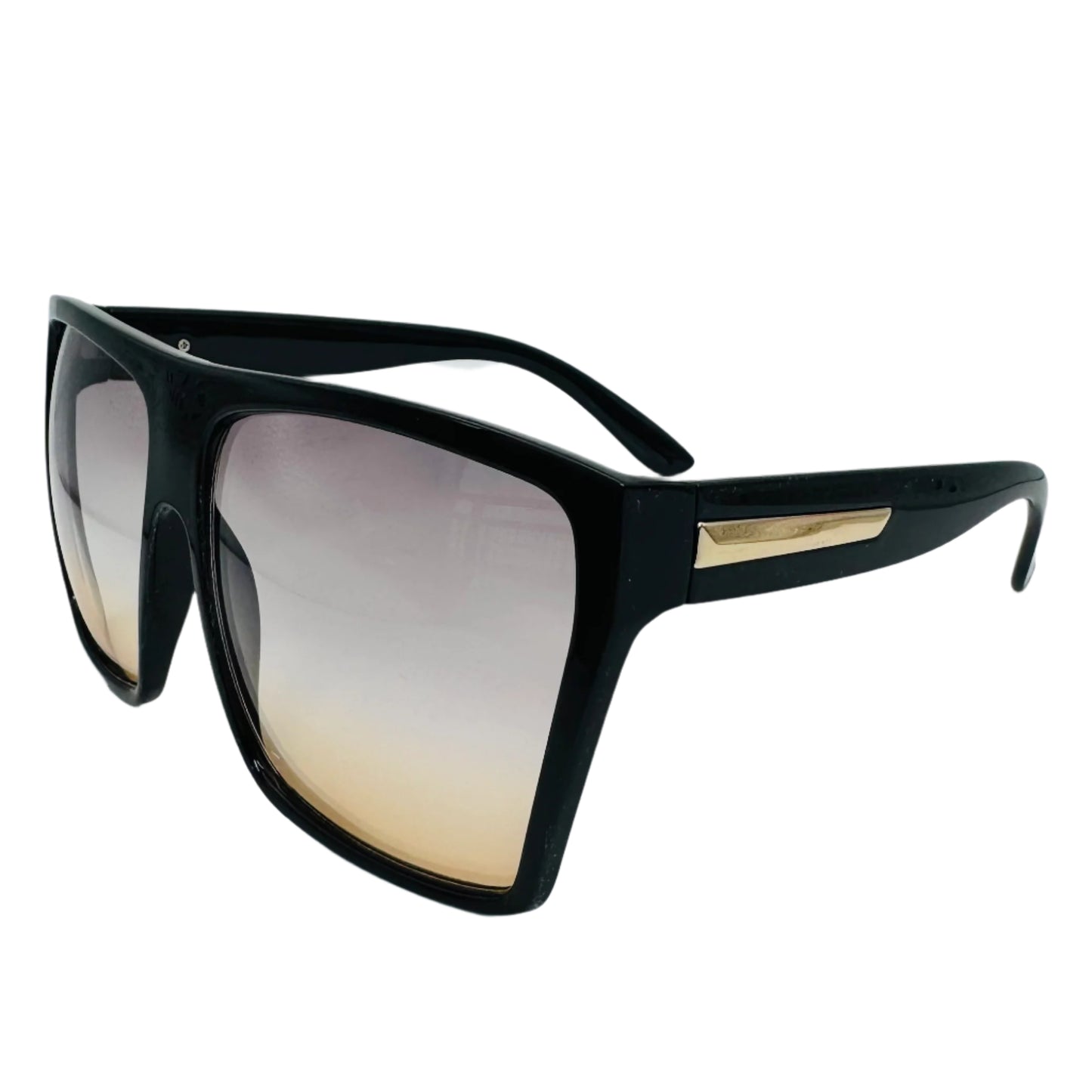 Tan Two Tone Large Square Sunglasses