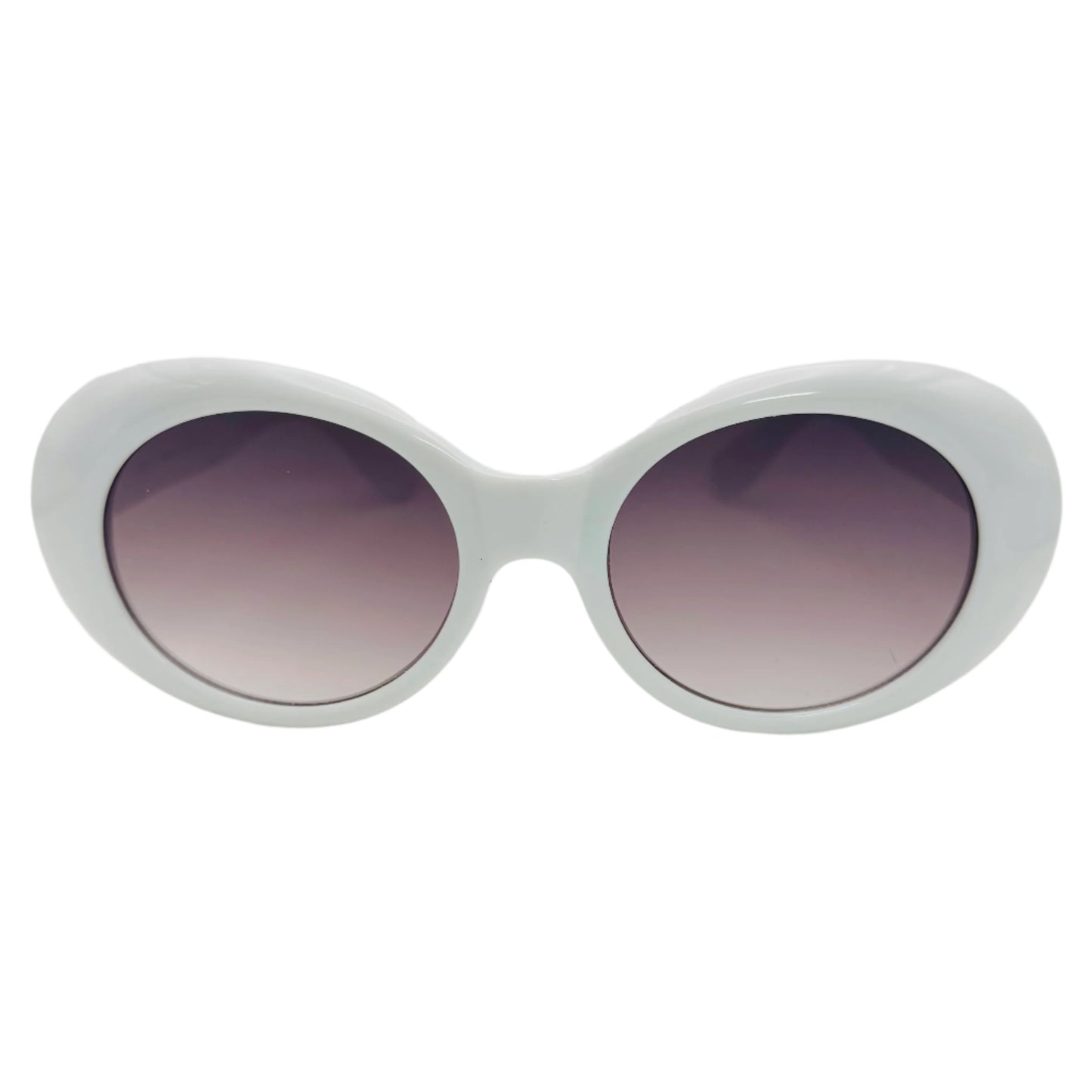 White Oval Lens Clout Sunglasses