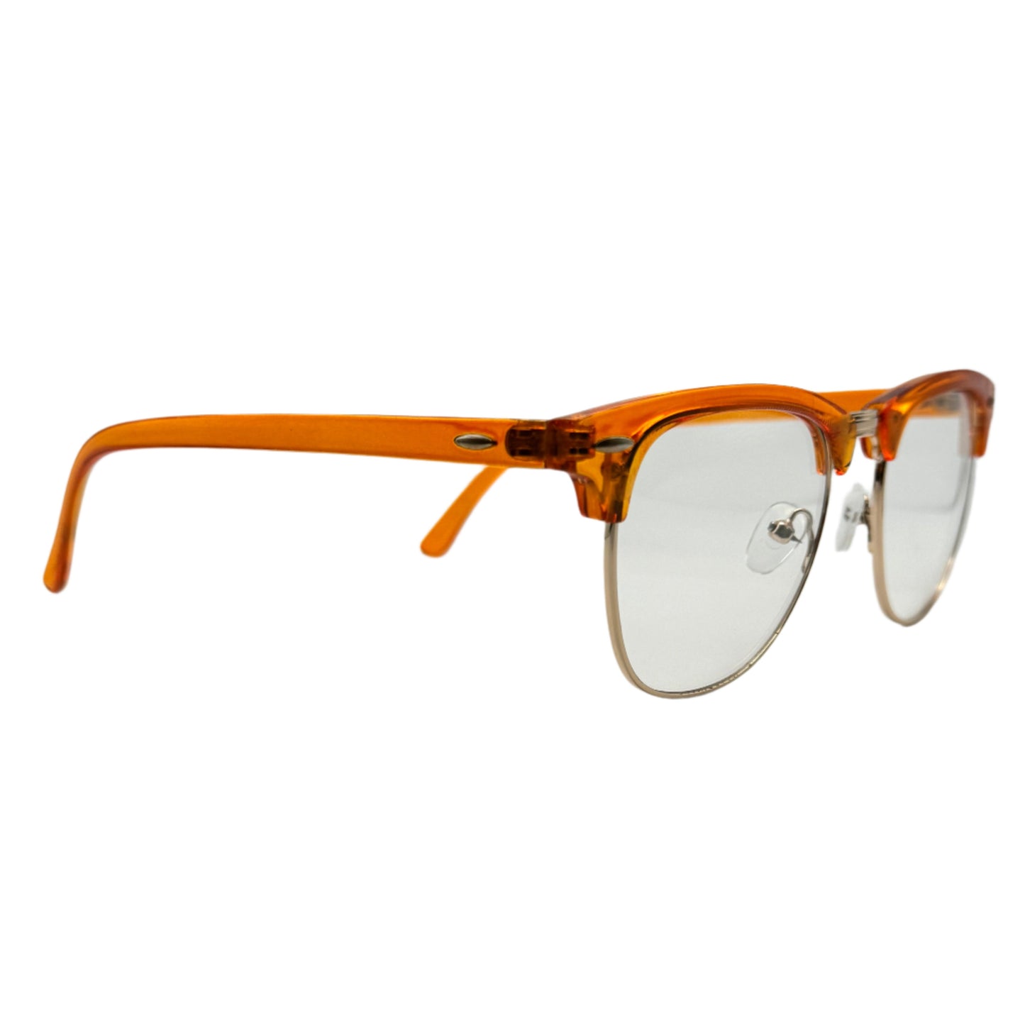 6039 (C) | Browline Clear Lens Non-Prescription Glasses with Color Accents