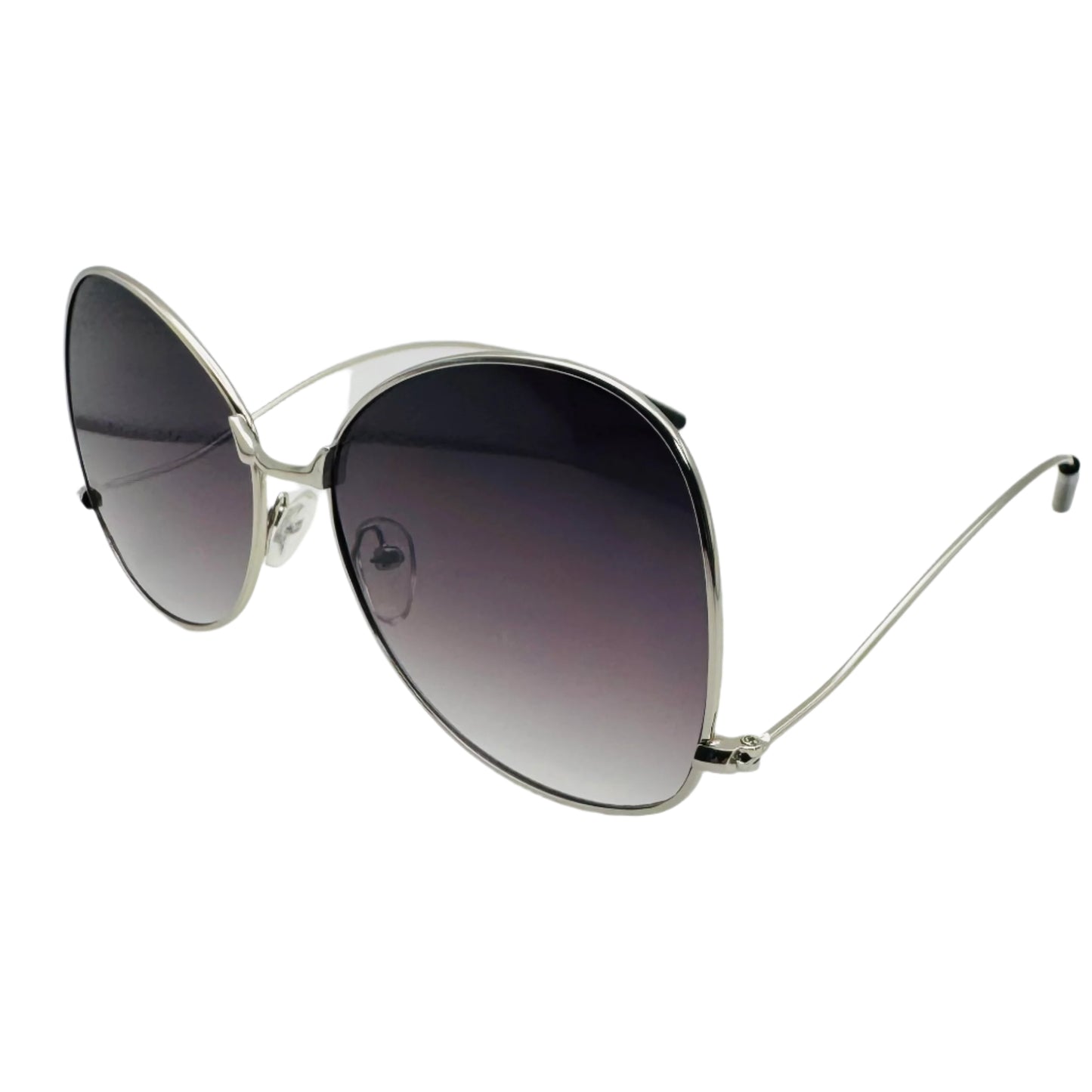 Silver/Black Butterfly Lens Sunglasses