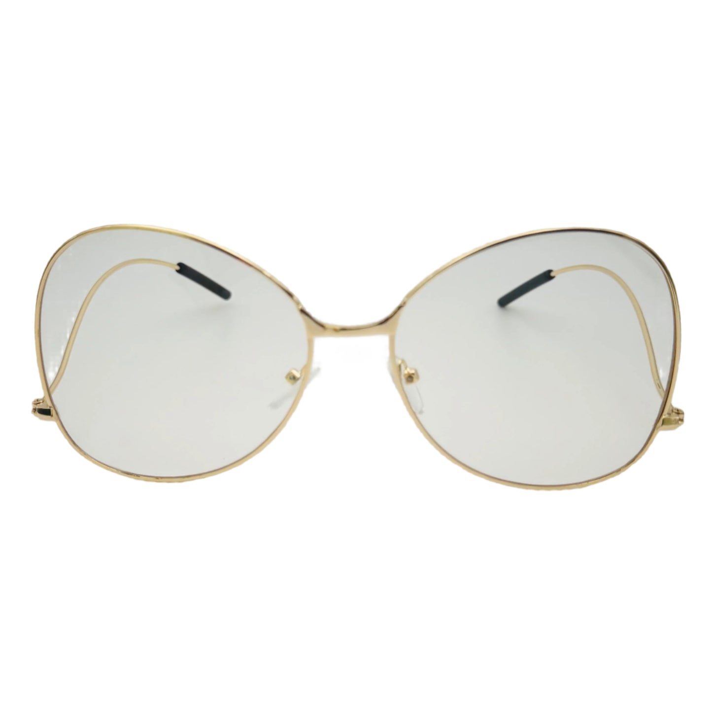 Gold Butterfly Lens Clear Lens Glasses - Non Prescription