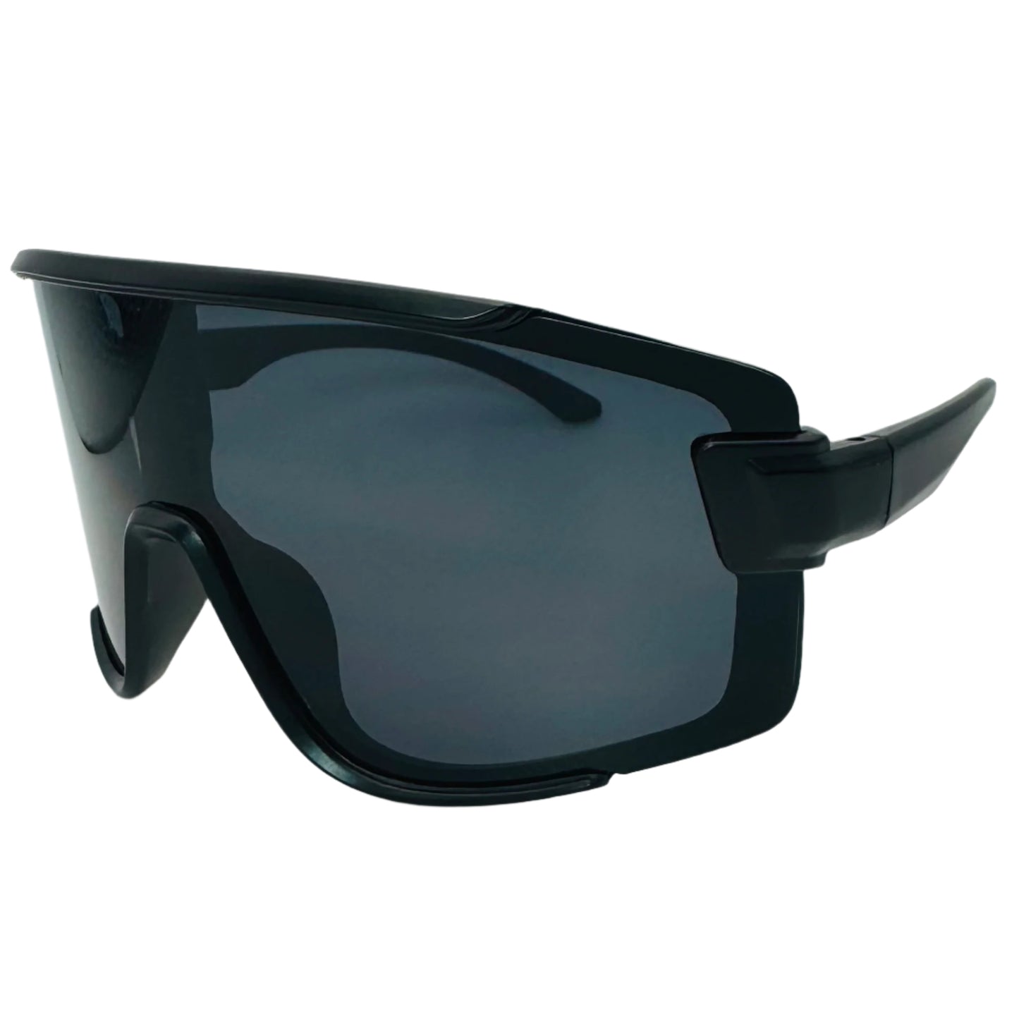 Black Lens Sport Wrap Sunglasses