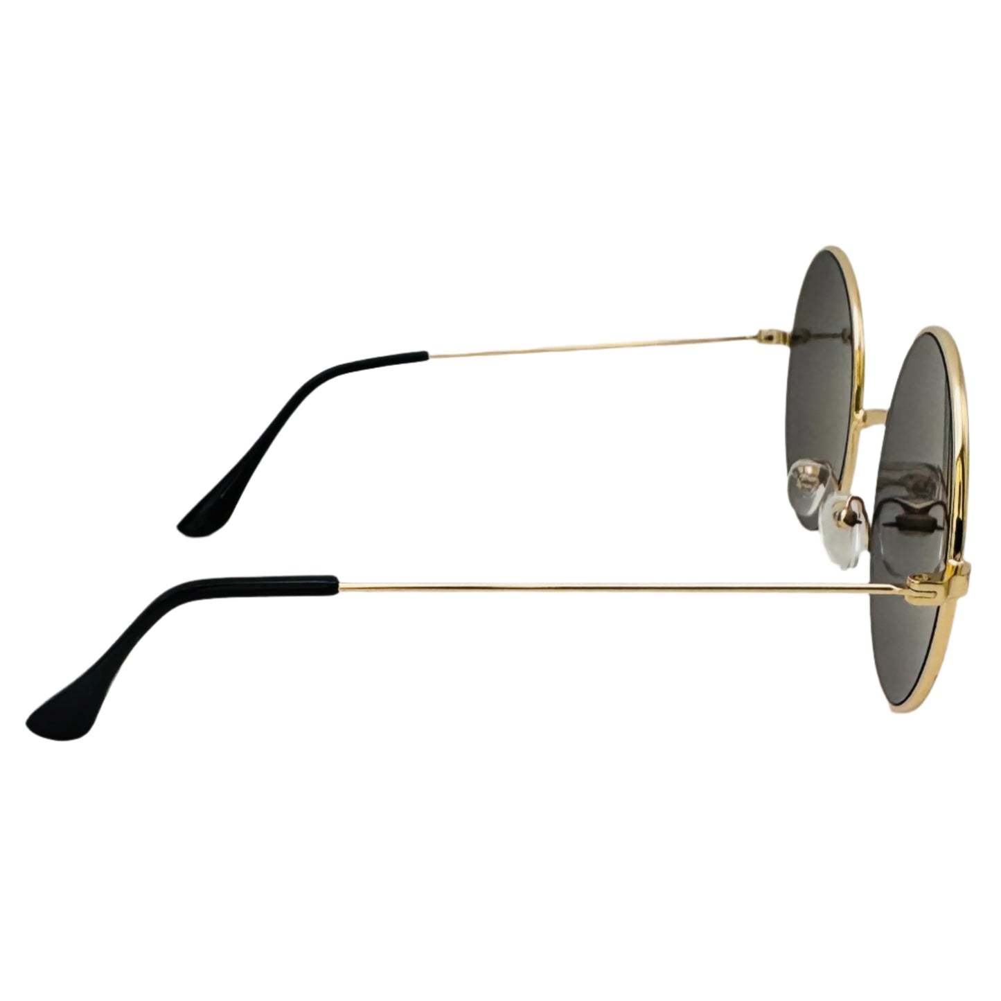Silver Mirror Lens Circle Sunglasses - Gold Frame