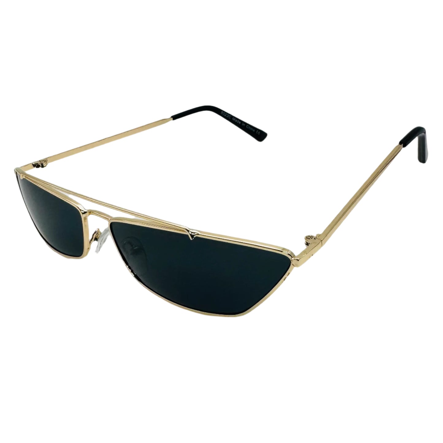 Black/Gold Semi-Rectangle Sunglasses