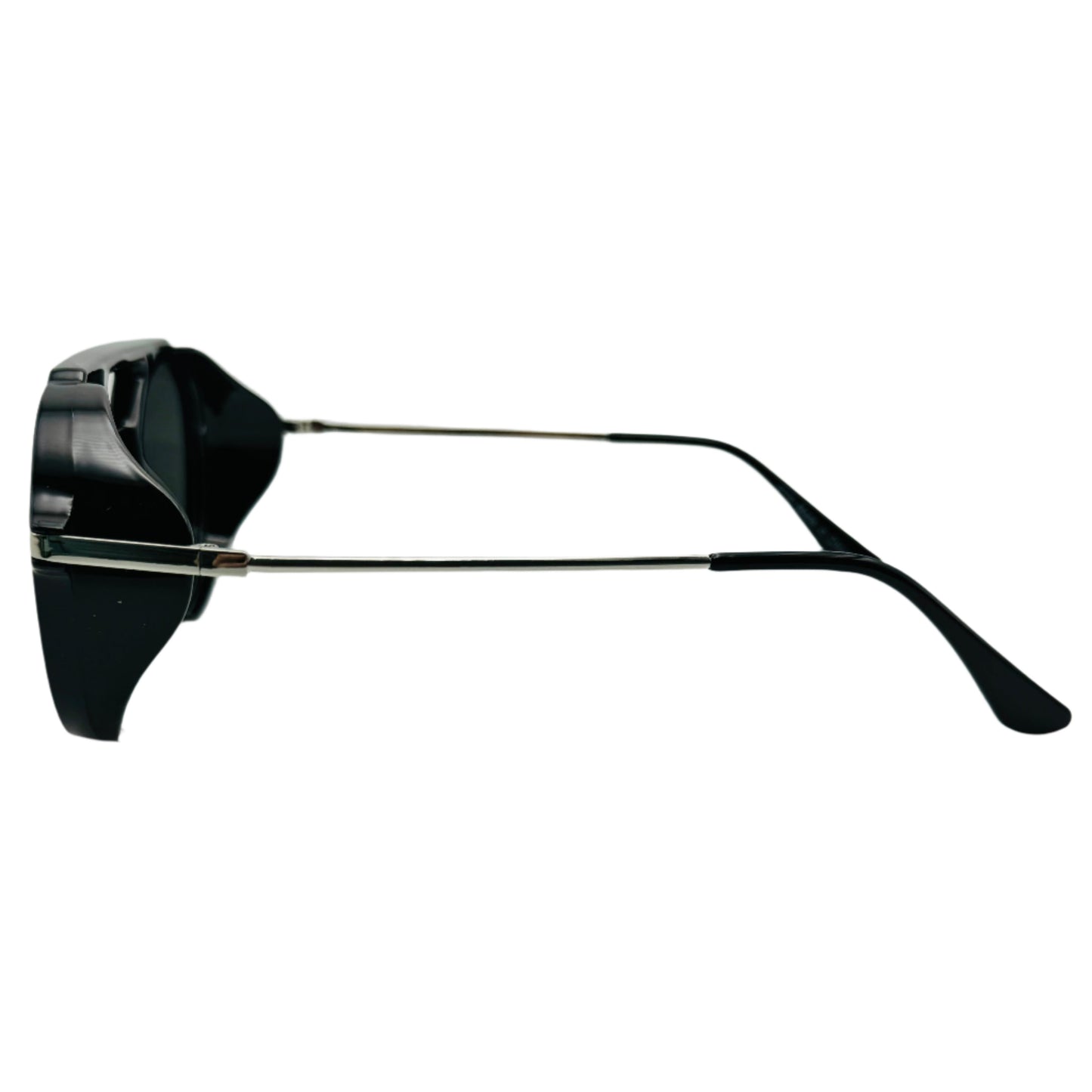 Black Round Aviator Sunglasses