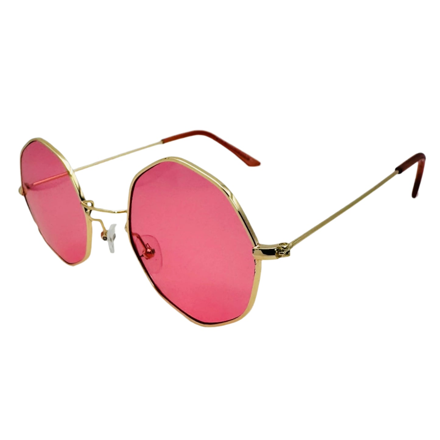 Pink Lens Octagon Sunglasses