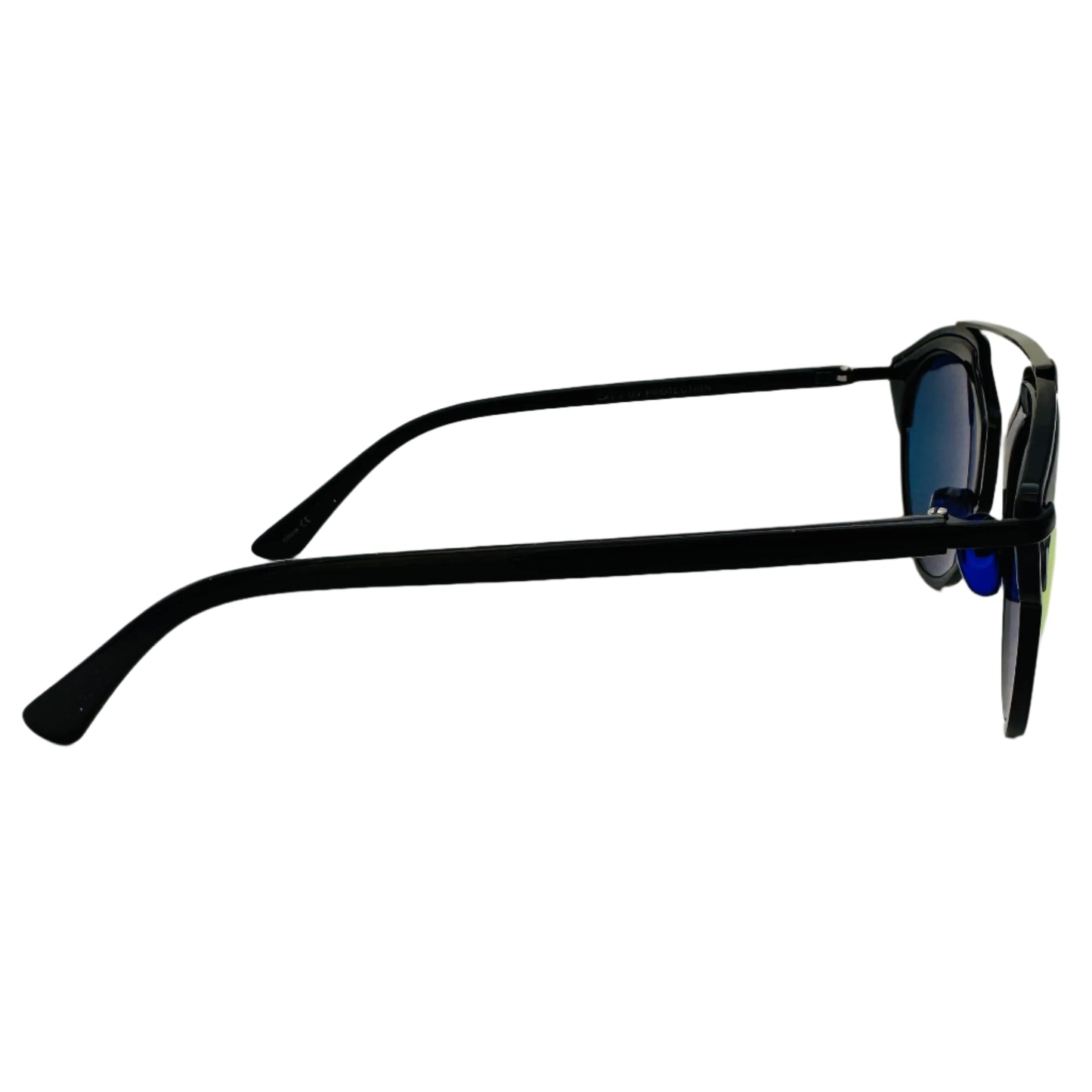 Fire Mirror Round Sunglasses with Brow Bar