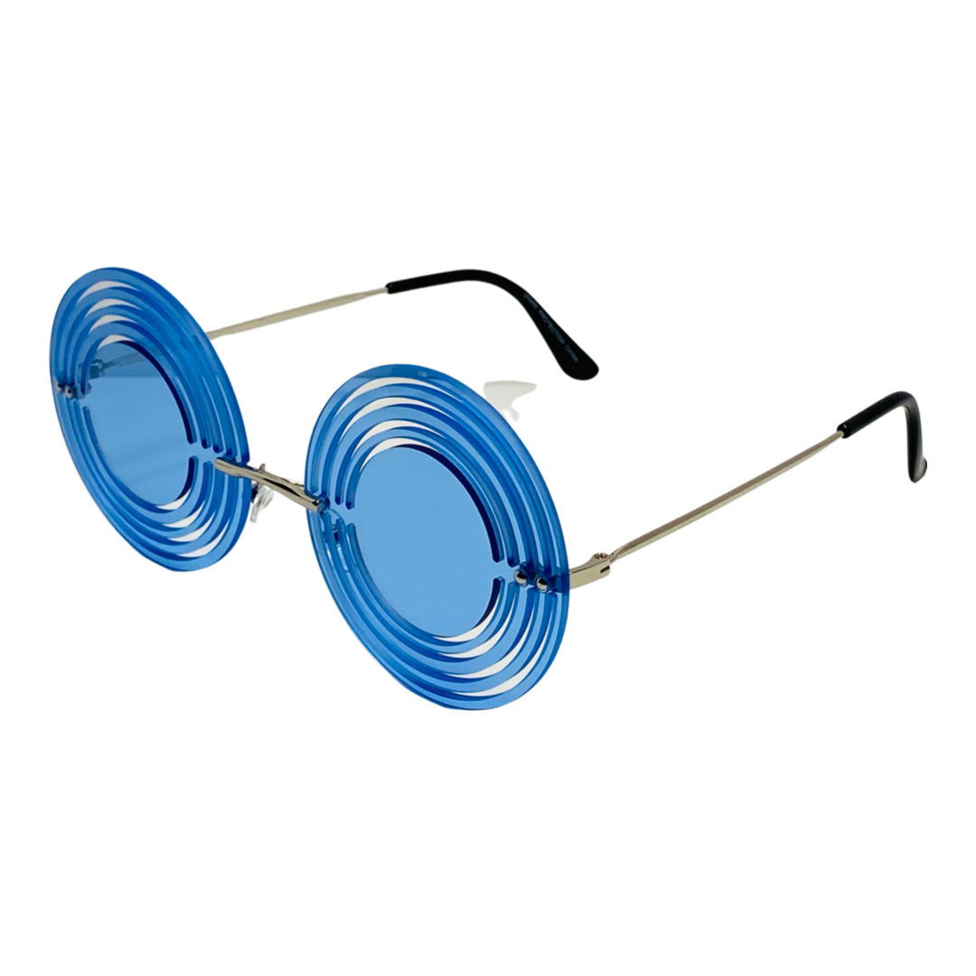 Blue Round Novelty Sunglasses