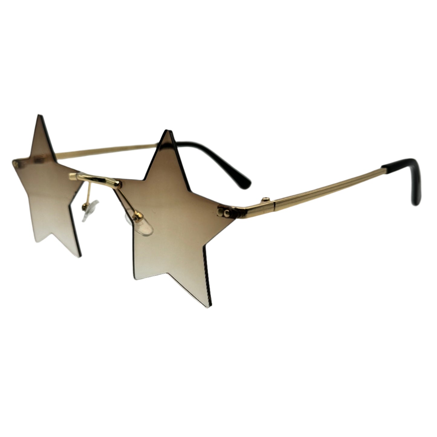 Brown Rimless Star Sunglasses