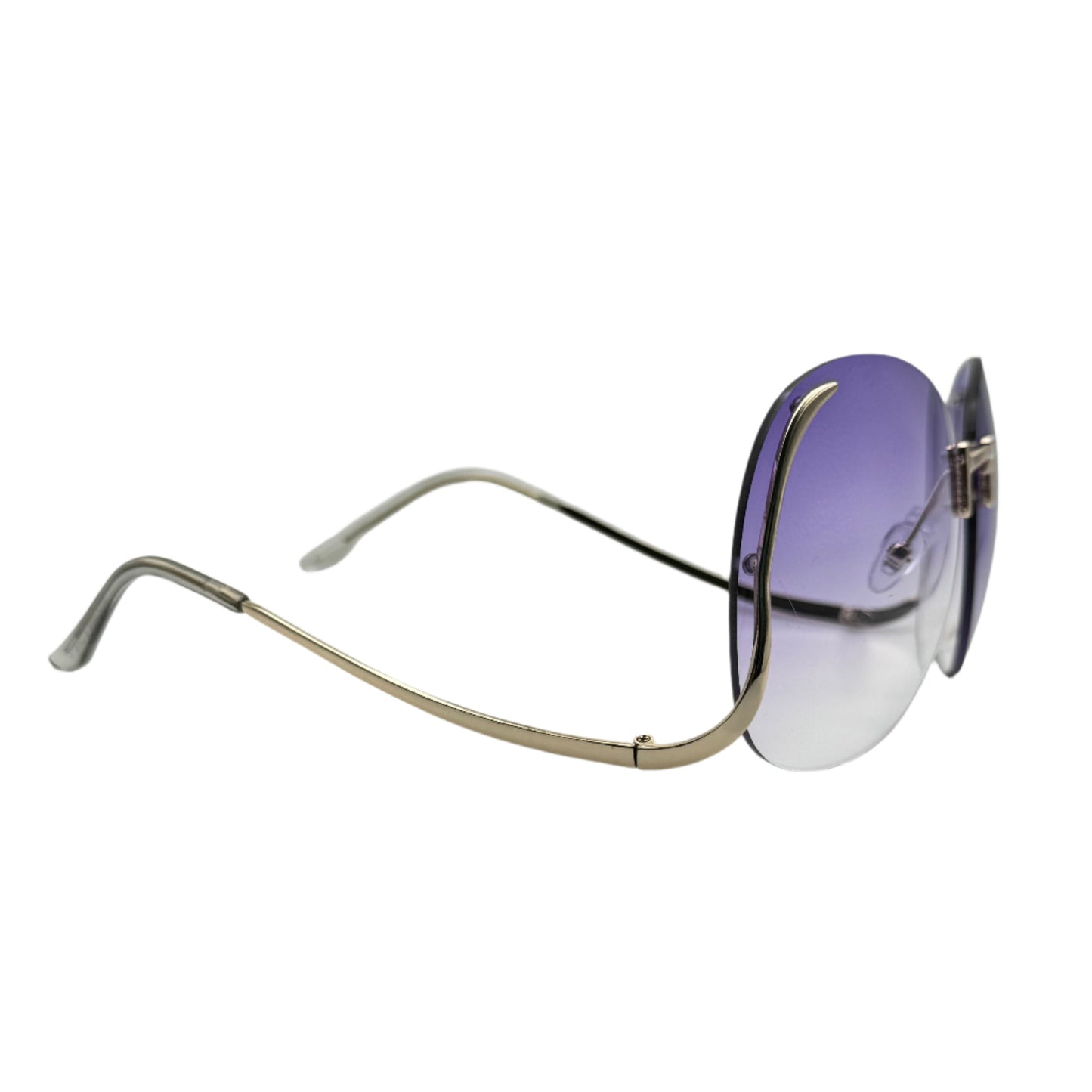 Purple RImless Butterfly Lens Sunglasses