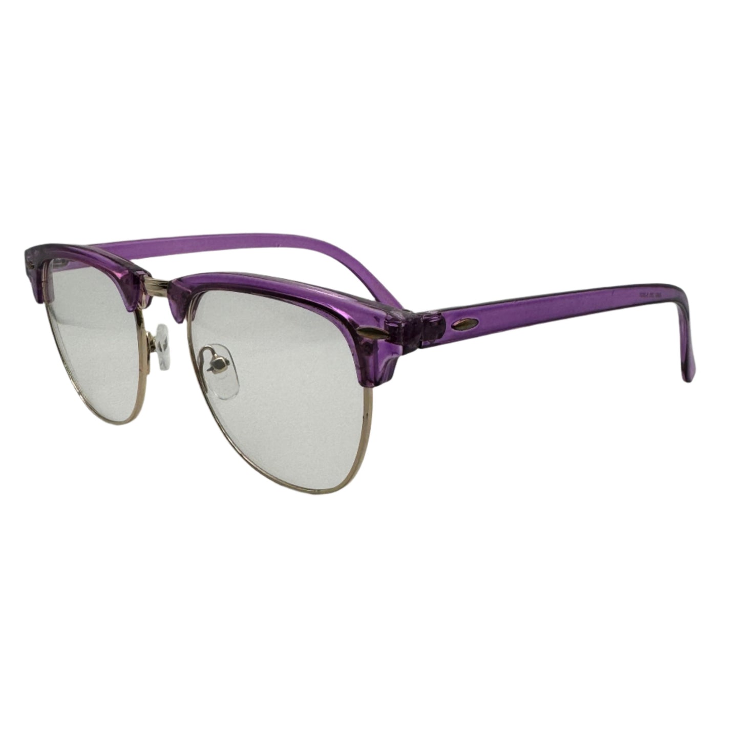 6039 (C) | Browline Clear Lens Non-Prescription Glasses with Color Accents