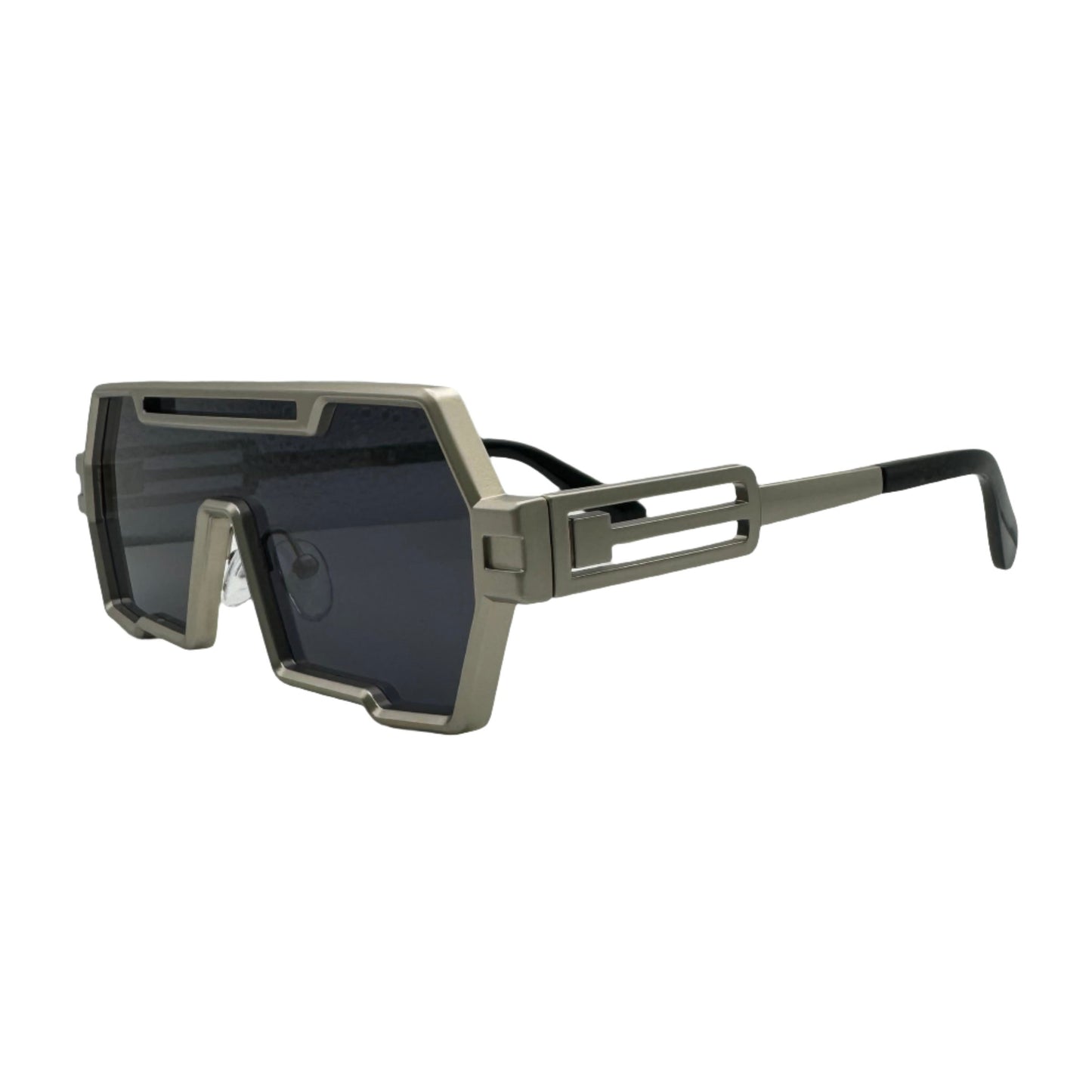 Silver/Black Lens Flat Top Sunglasses