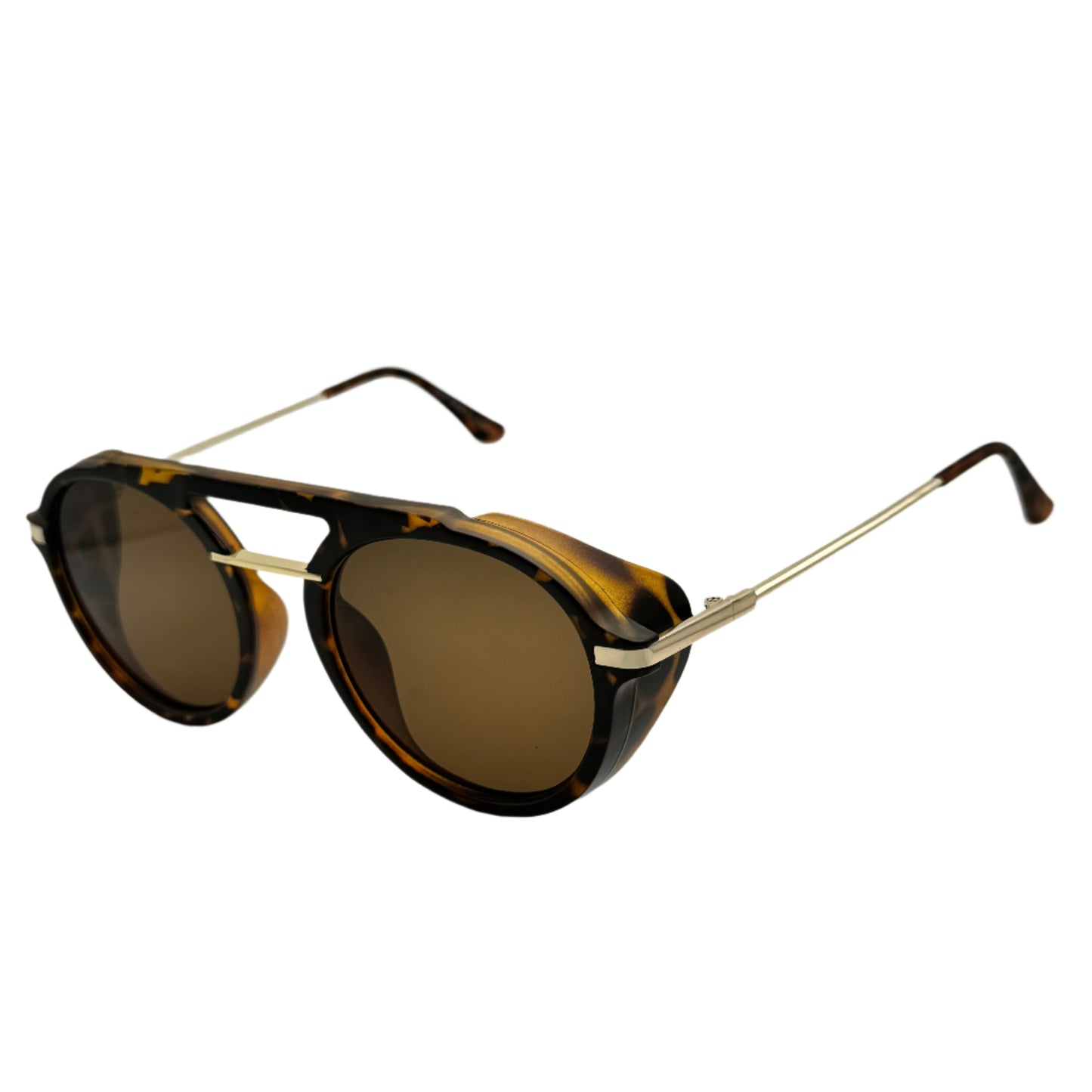 Tortoise Round Aviator Sunglasses