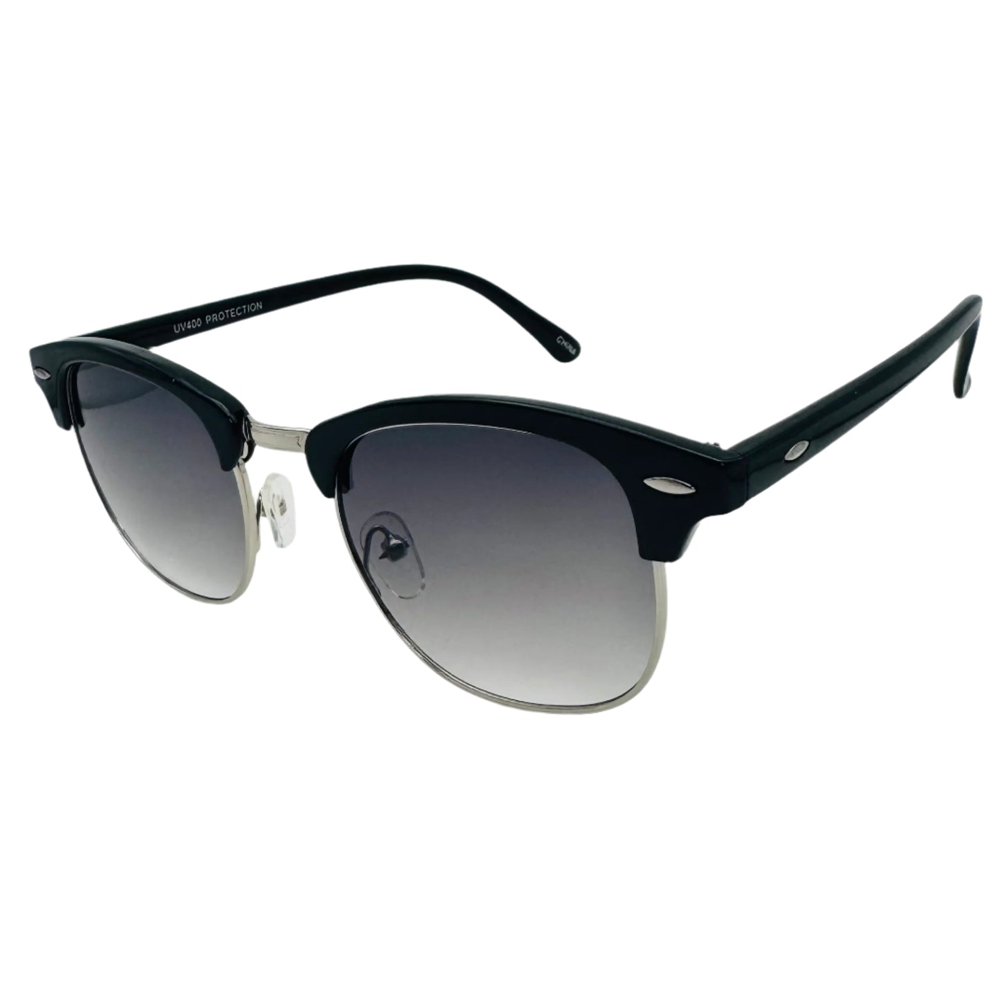 Black Browline Semi-Rimles Sunglasses