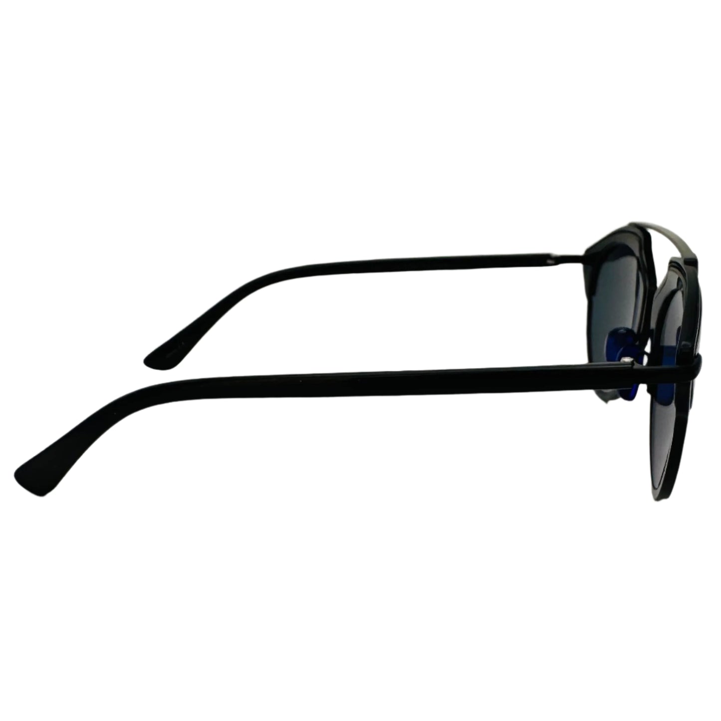 Rose Gold Mirror Round Sunglasses with Brow Bar