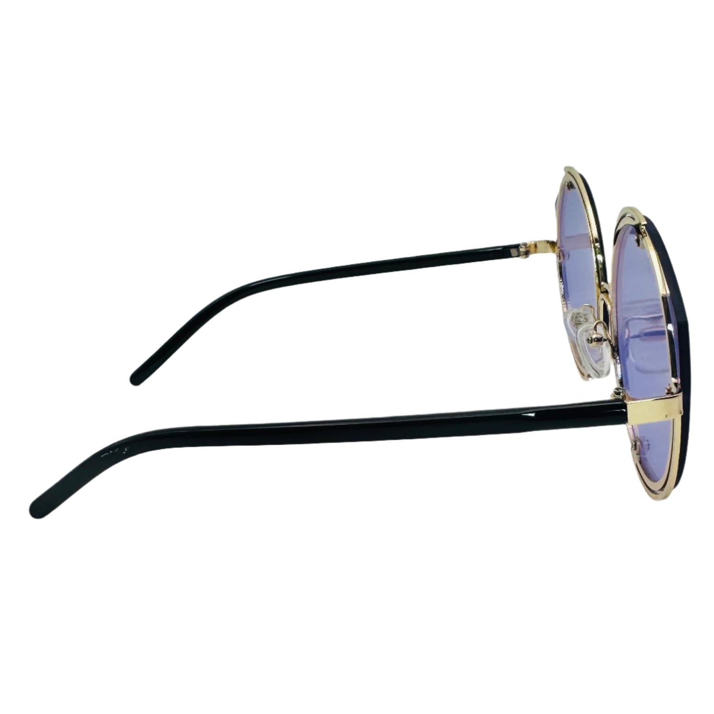 Purple Rimless Luxe Circle Sunglasses