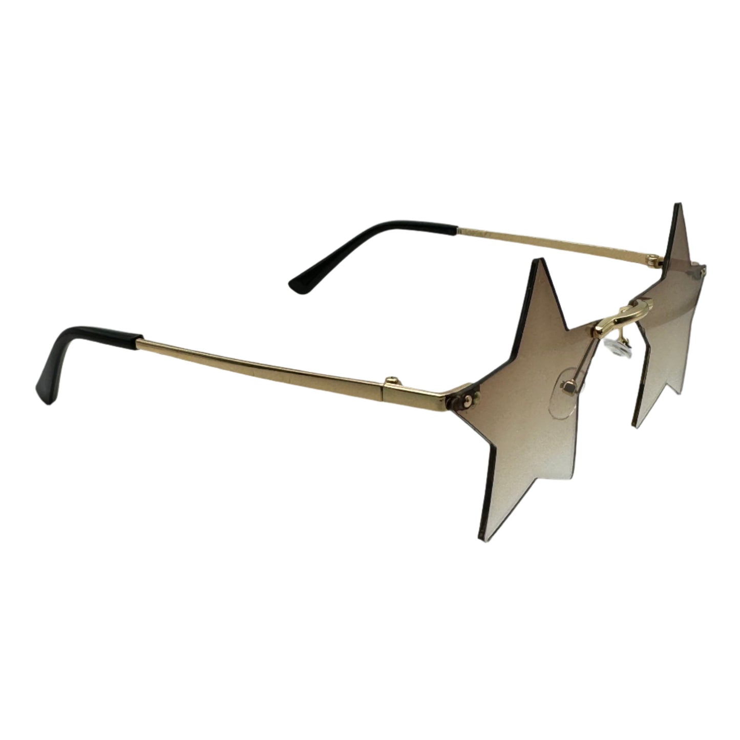 Brown Rimless Star Sunglasses