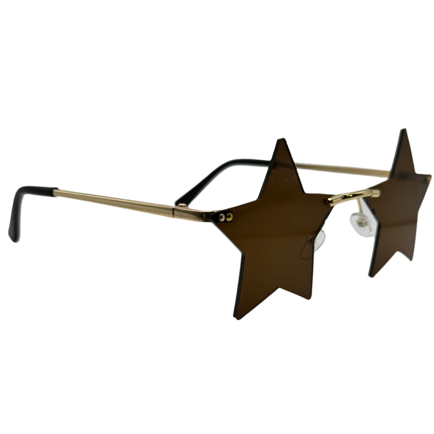 Brown Rimless Star Sunglasses