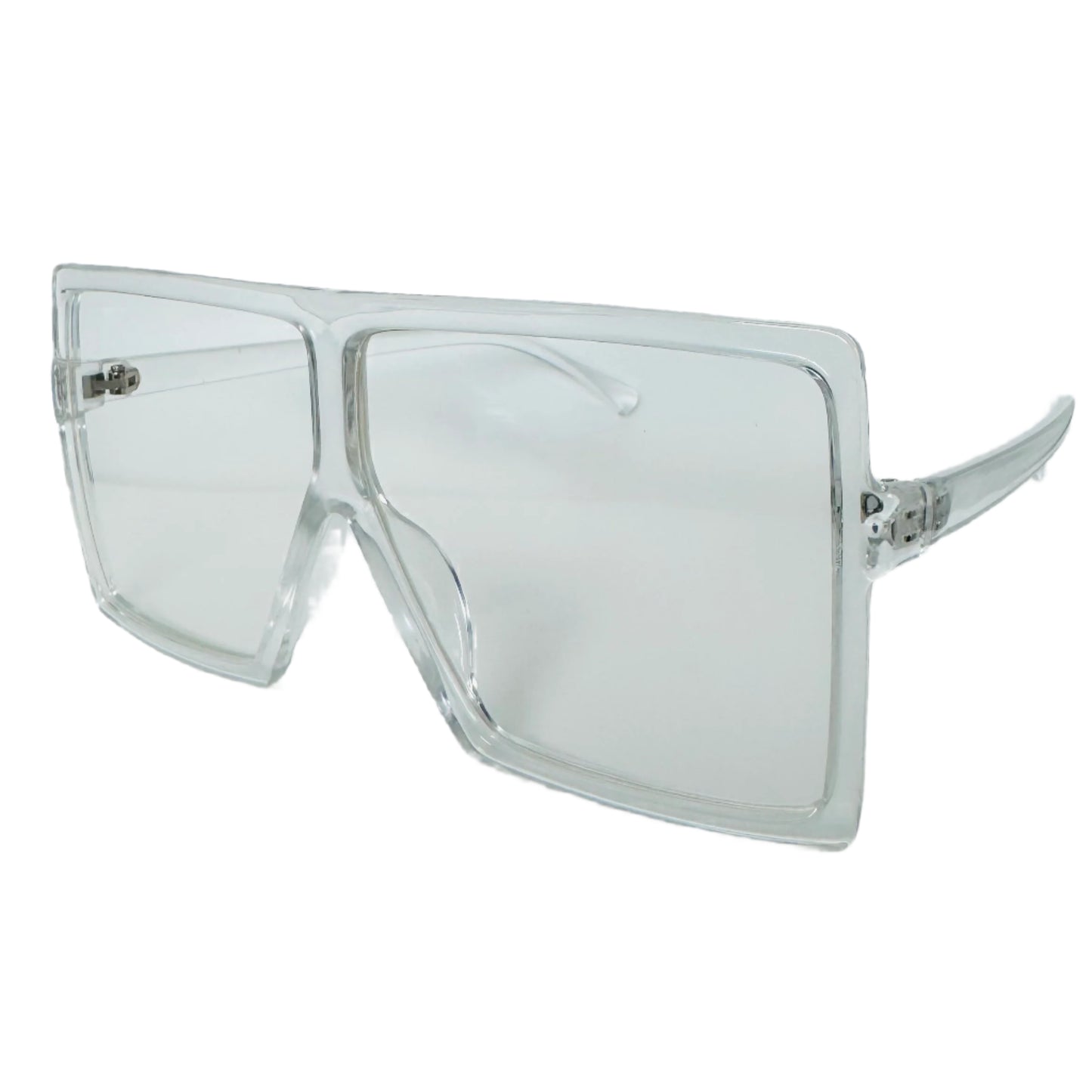 Clear Large Square Sunglasses with Transparent Frame