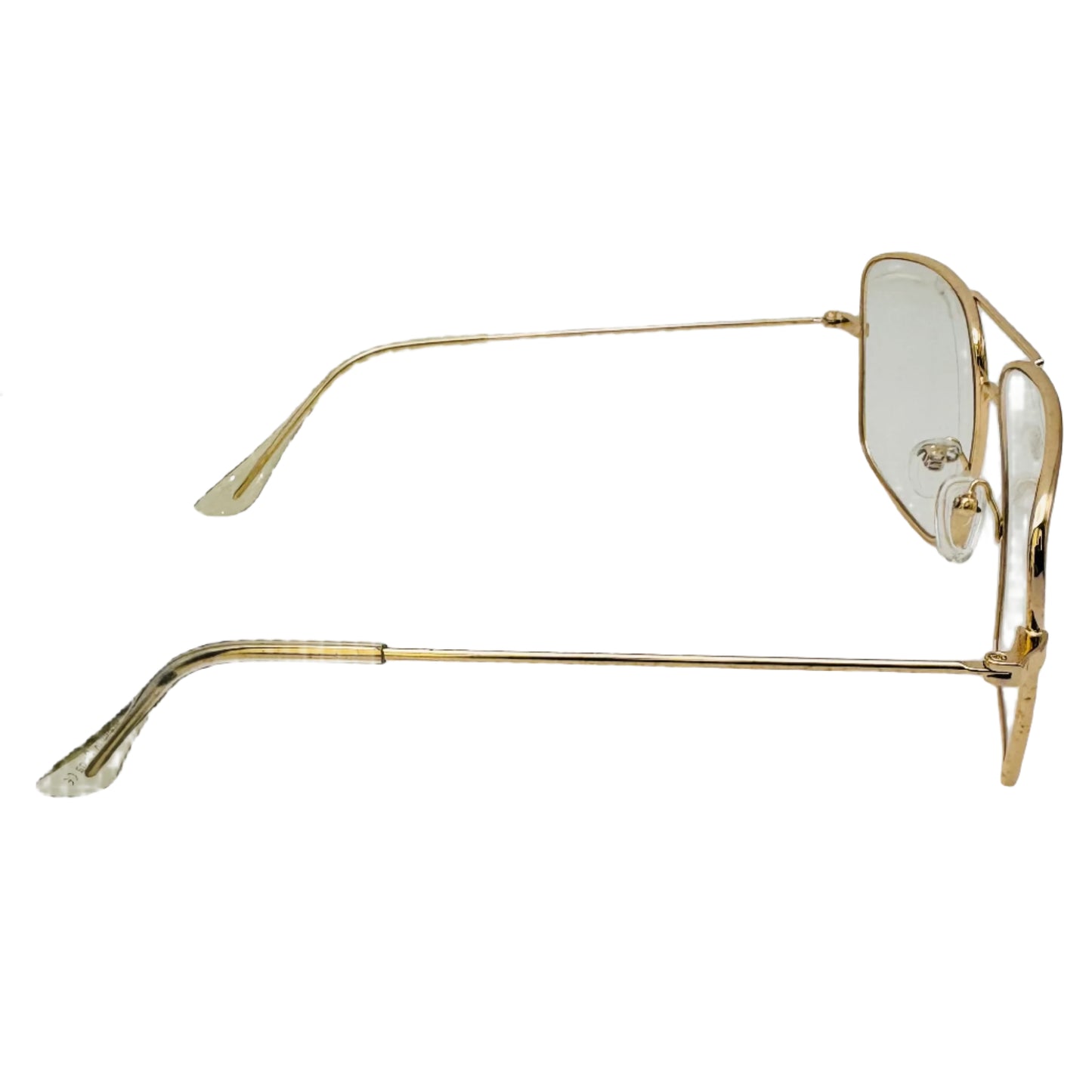 Gold Clear Lens Square Glasses - Non Prescription