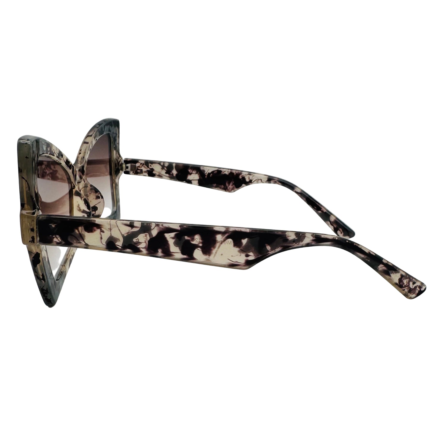 Sunglasses with a tortoiseshell frame on a white background