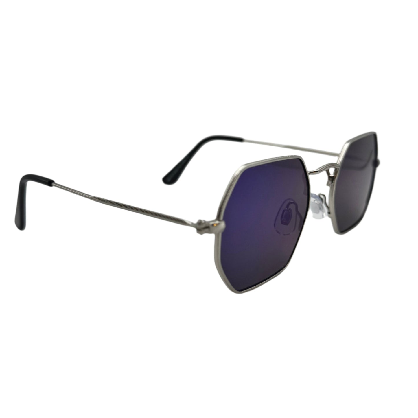 Blue Mirror Hexagon Sunglasses