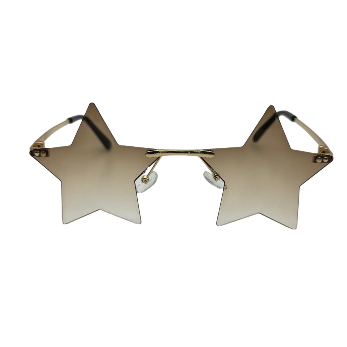 Brown Rimless Start Sunglasses