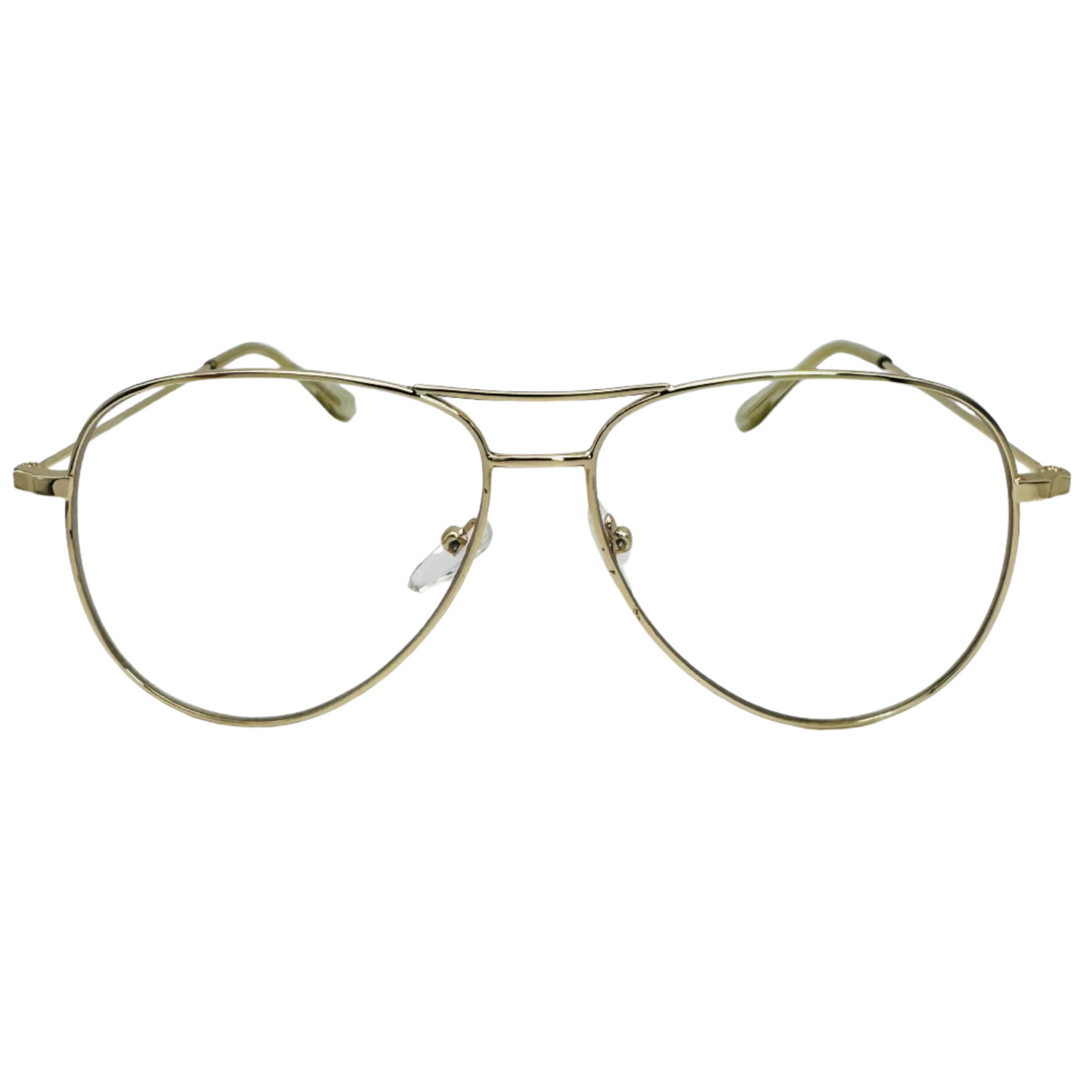 Gold Clear Lens Aviator Glasses - Non Prescription