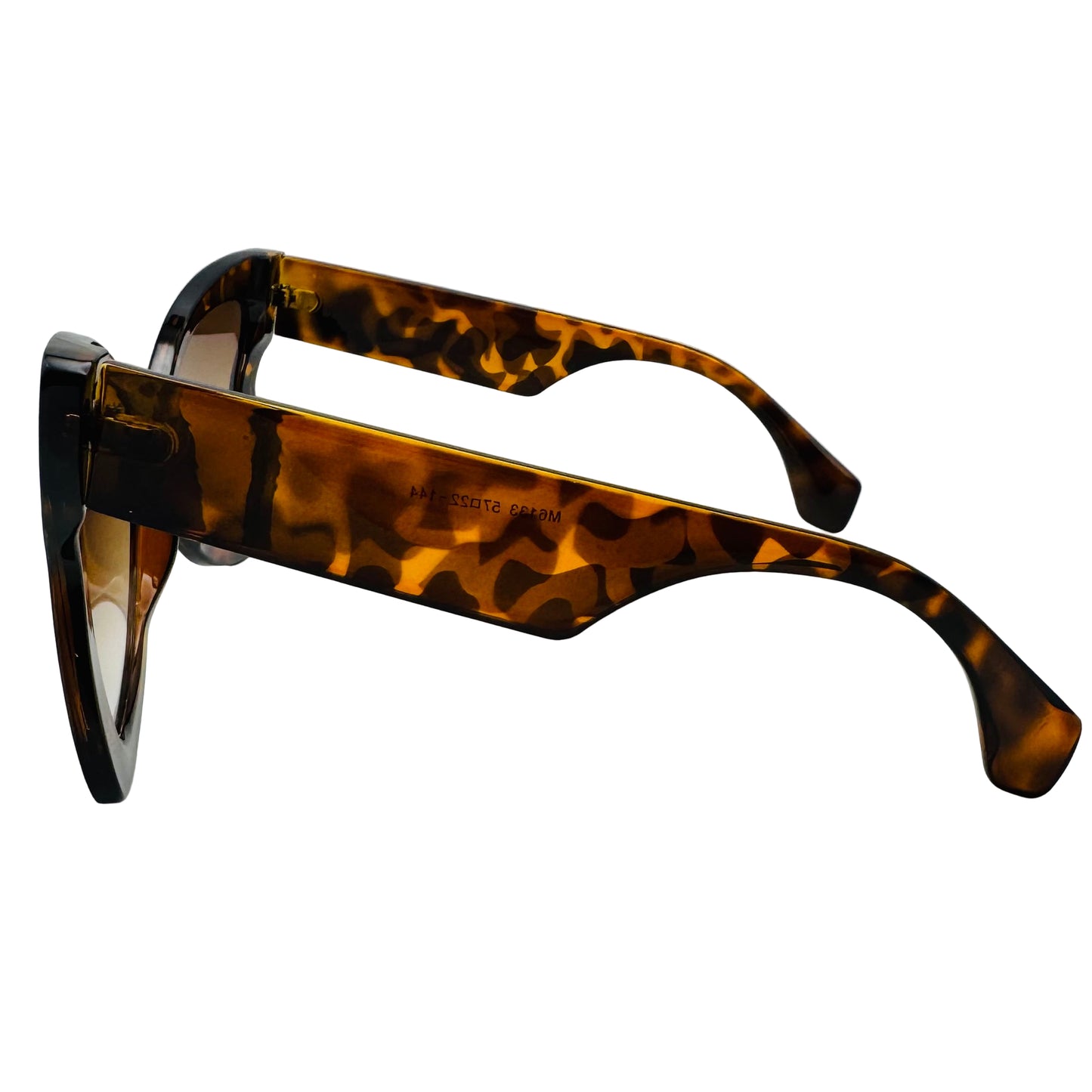 Sunglasses with tortoiseshell frame on a white background