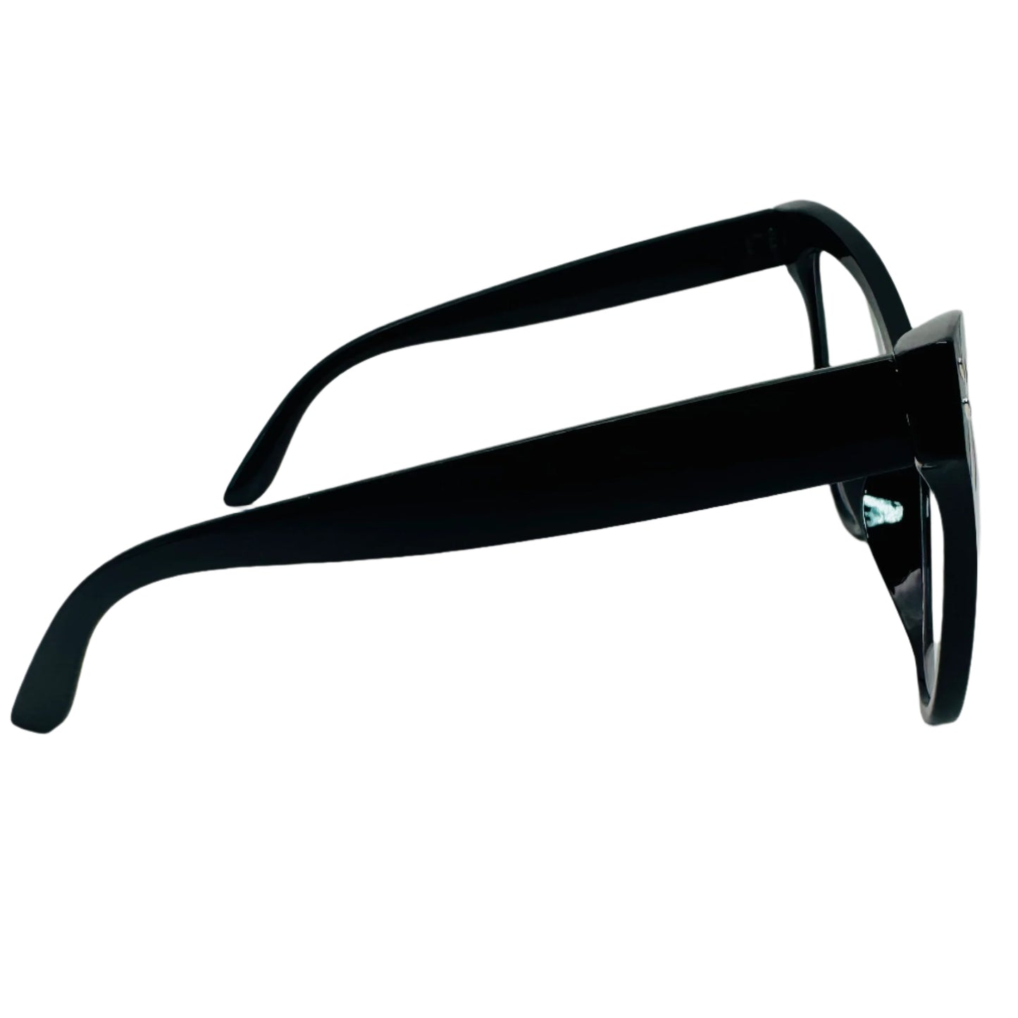 Large Black Clear Lens Cateye Glasses - Non Prescription