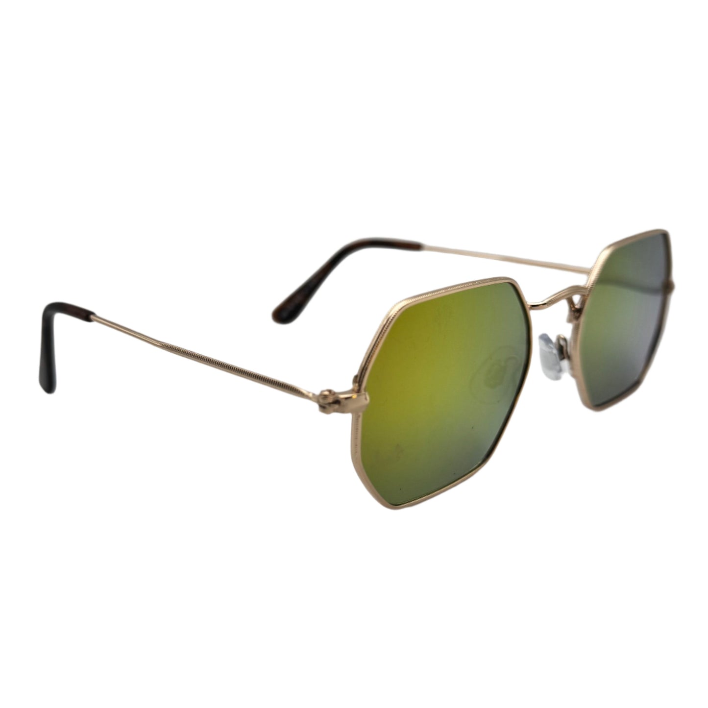 Gold Mirror Hexagon Sunglasses