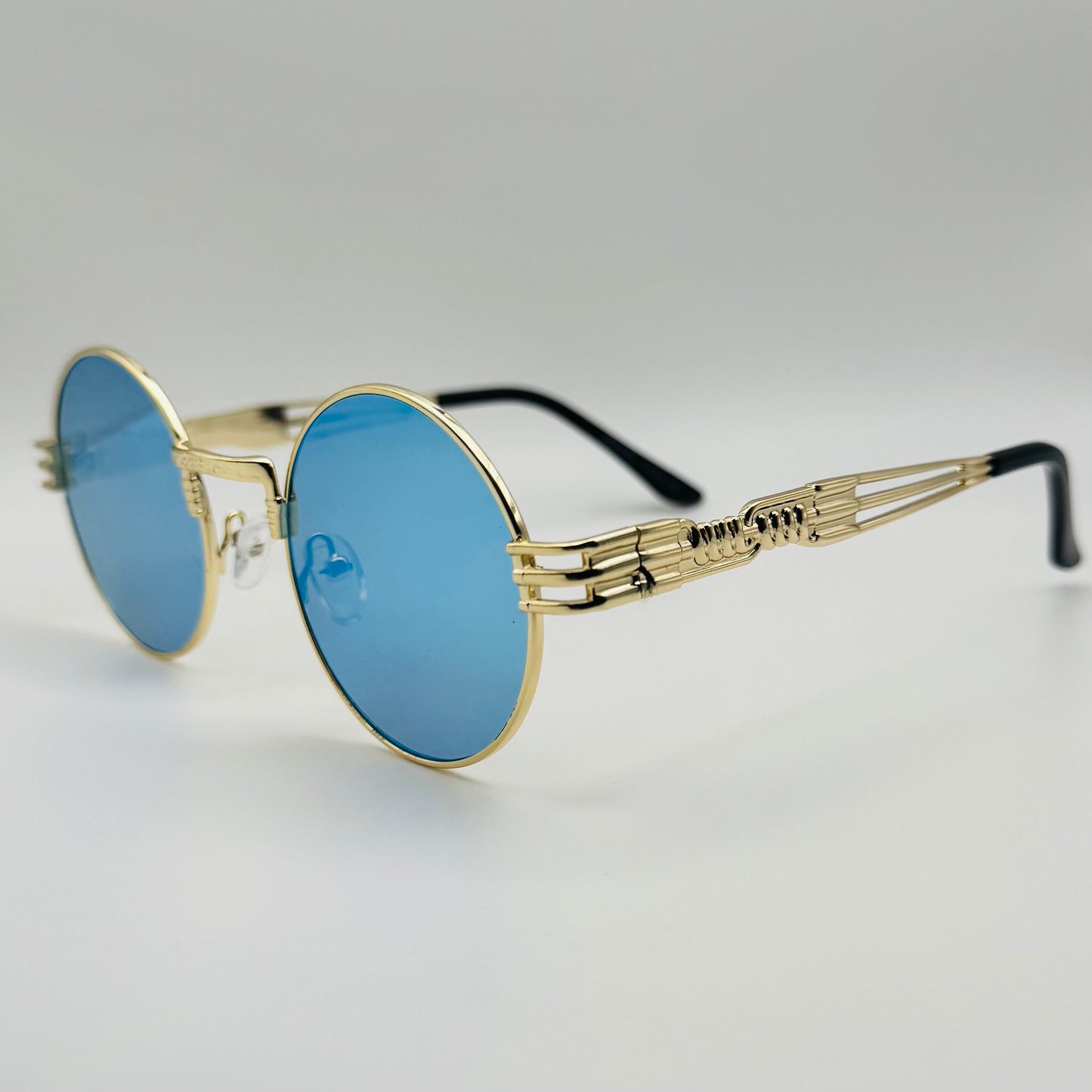6146 | Round Steampunk Sunglasses with Spring Accents