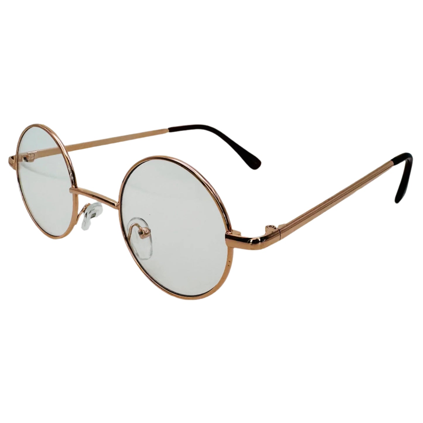 Gold Clear Lens Non-Prescription Circle Glasses