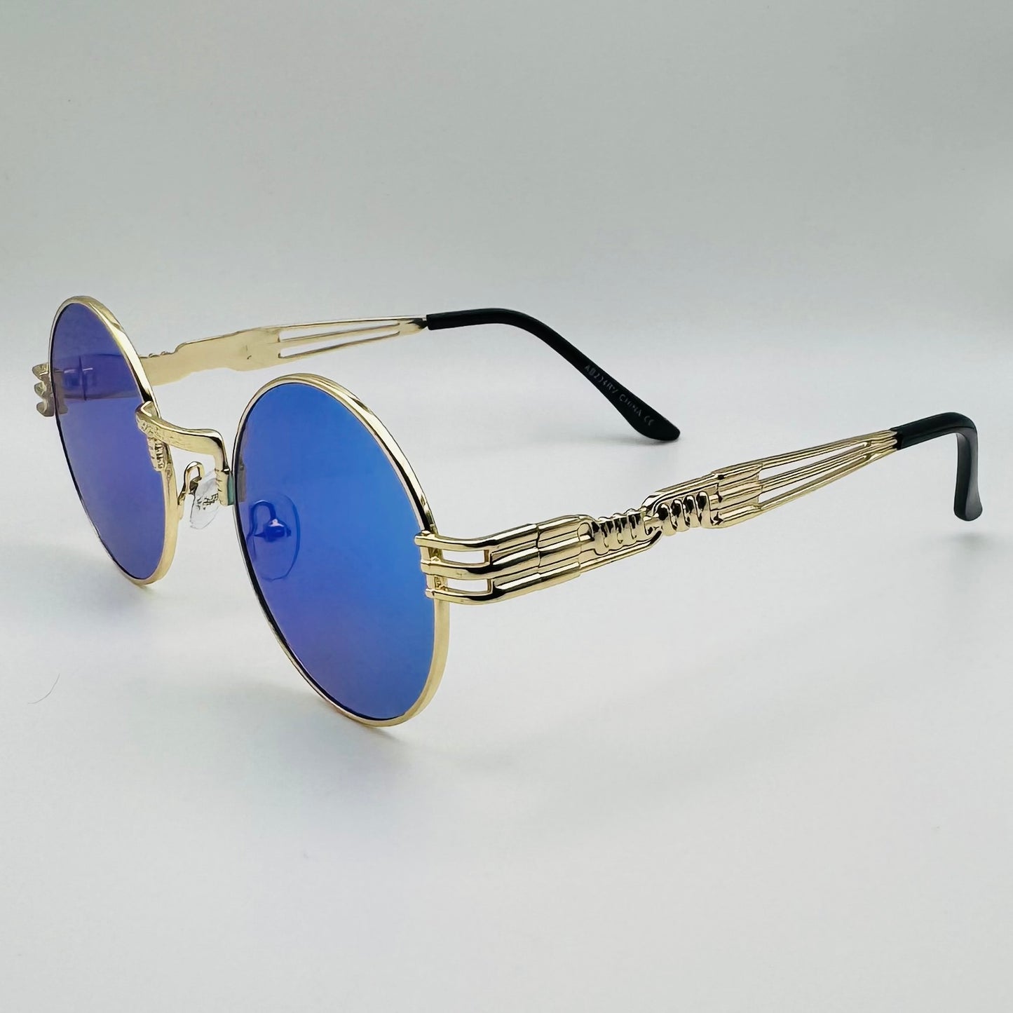 6146 | Round Steampunk Sunglasses with Spring Accents