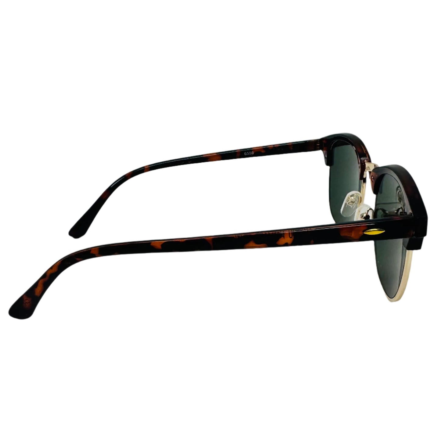 Tortoise/Green Browline Semi-Rimles Sunglasses