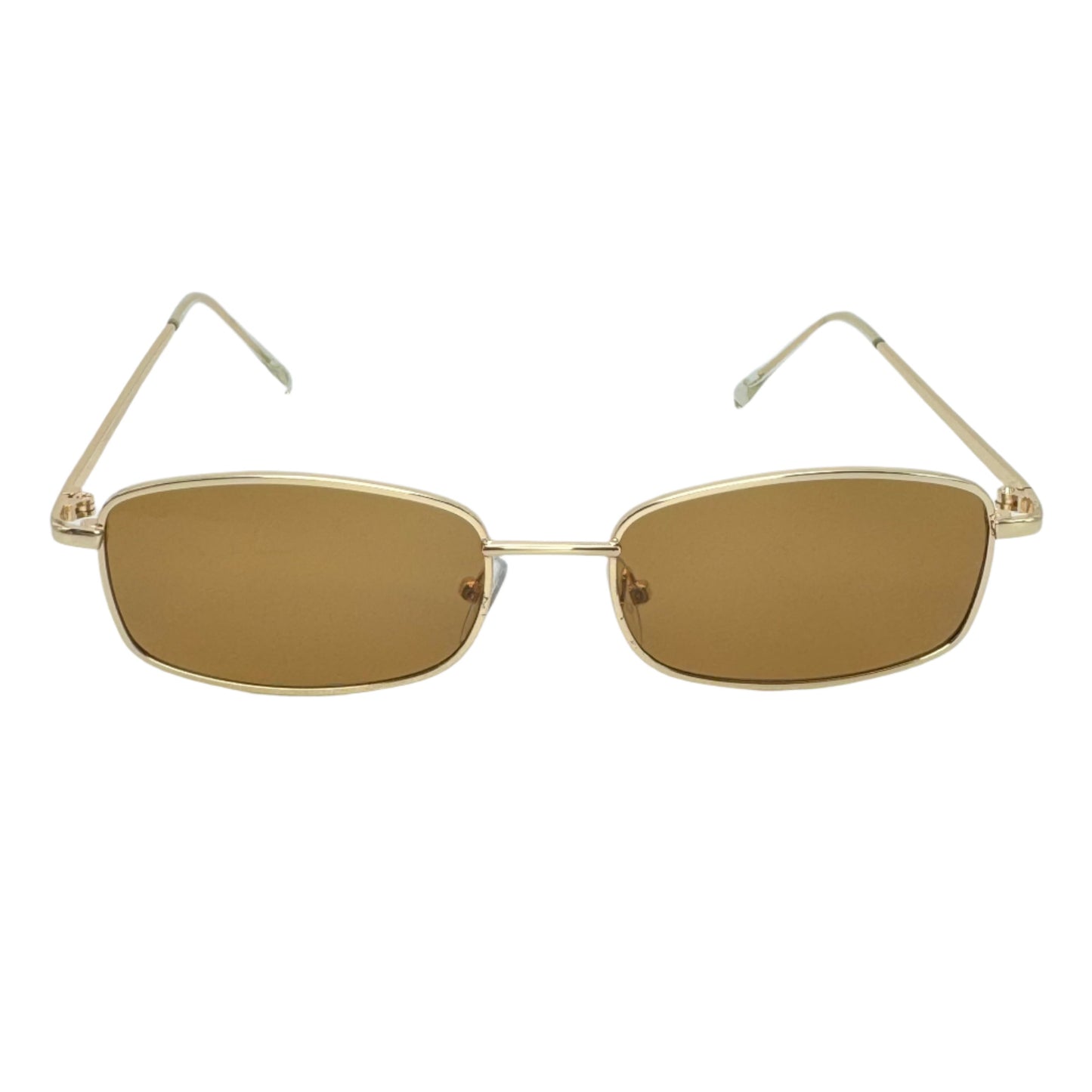 Brown Rectangle Lens Retro Sunglasses