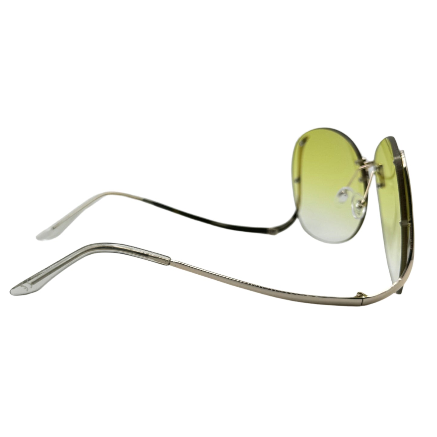 Yellow RImless Butterfly Lens Sunglasses