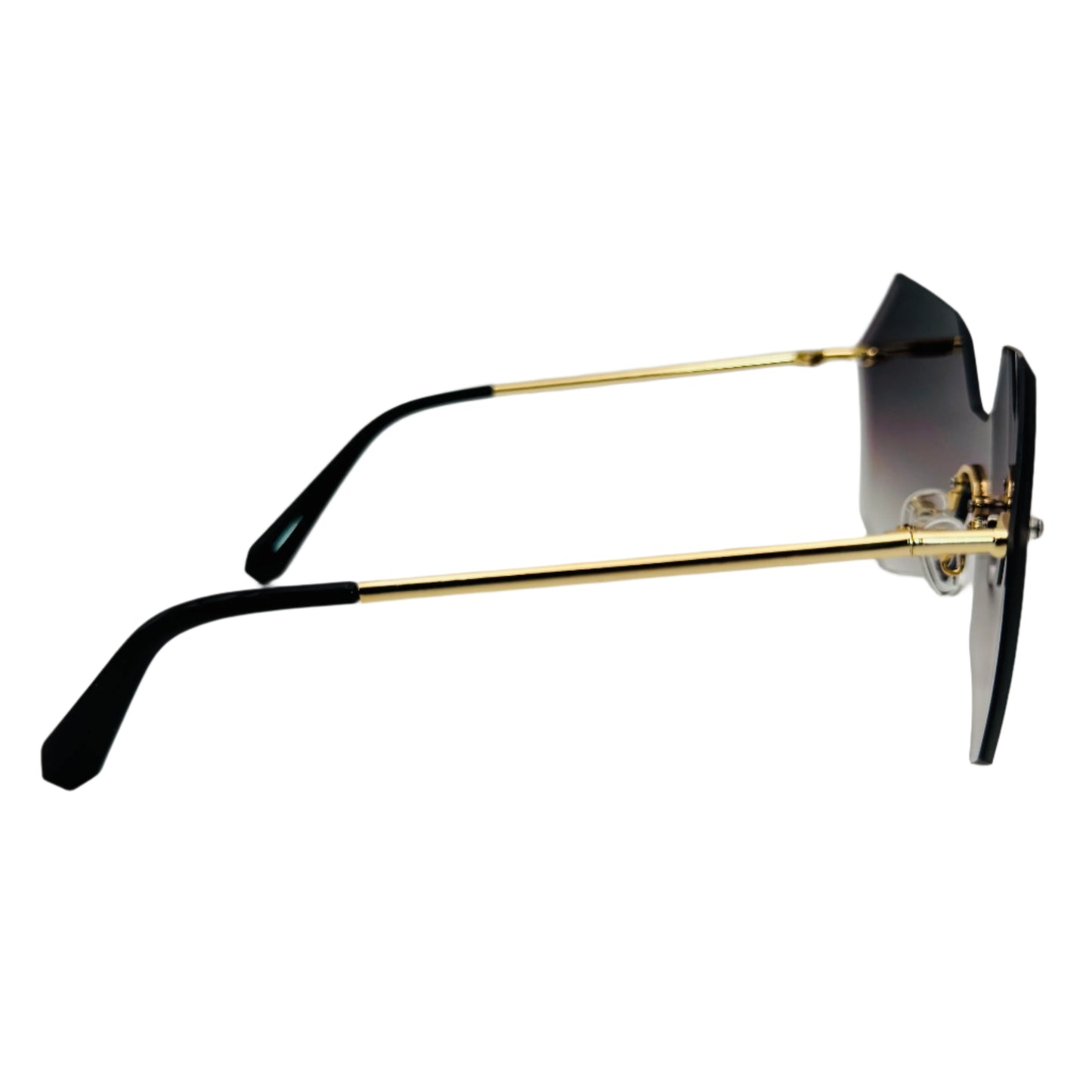 Black Butterfly Rimless Single Piece Lens Sunglasses