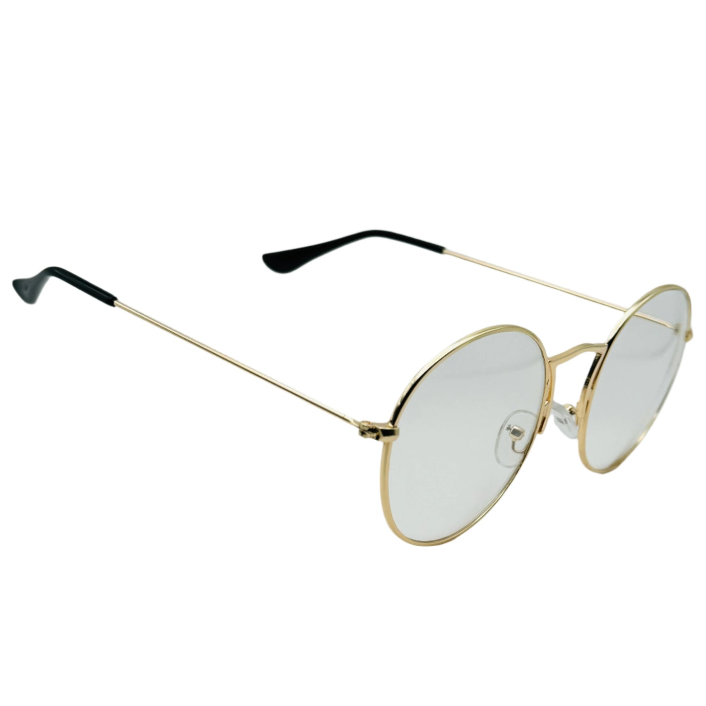 9132 (C) | Unique Bridge Clear Lens Circle Glasses Non-Prescription